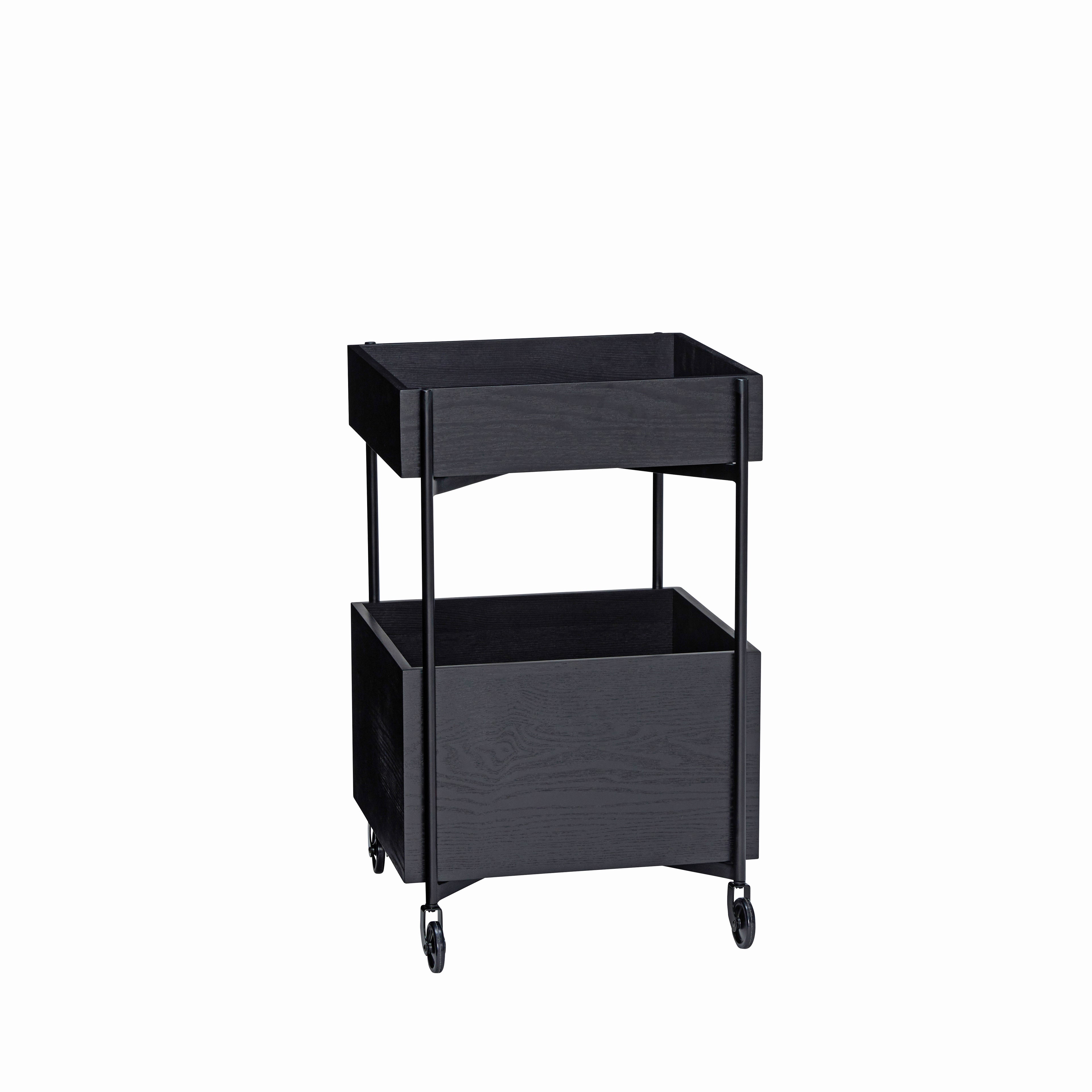 Frischer Rolltisch schwarz - 42x41xh68cm