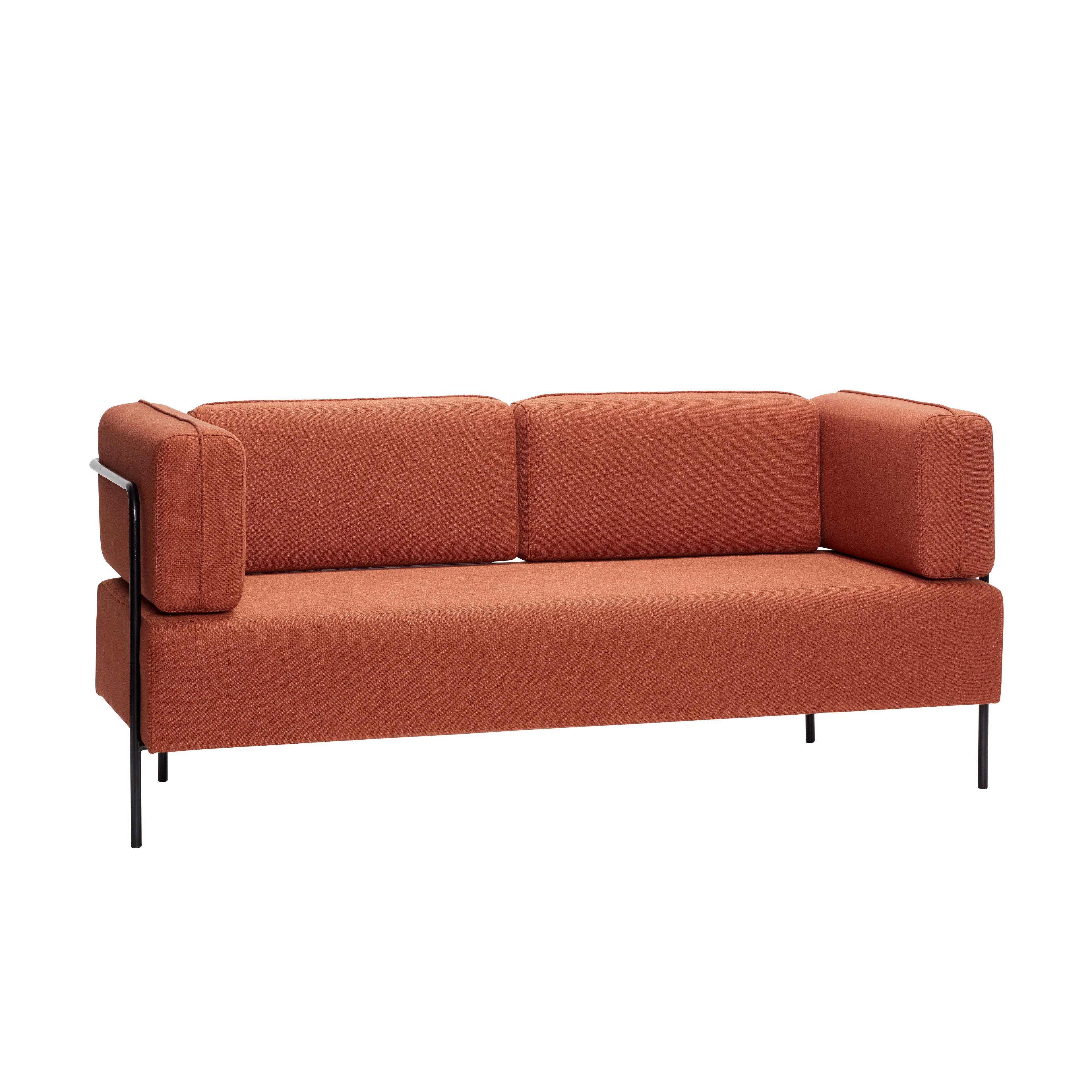 Blocksofa rotbraun - 189x78xh81cm