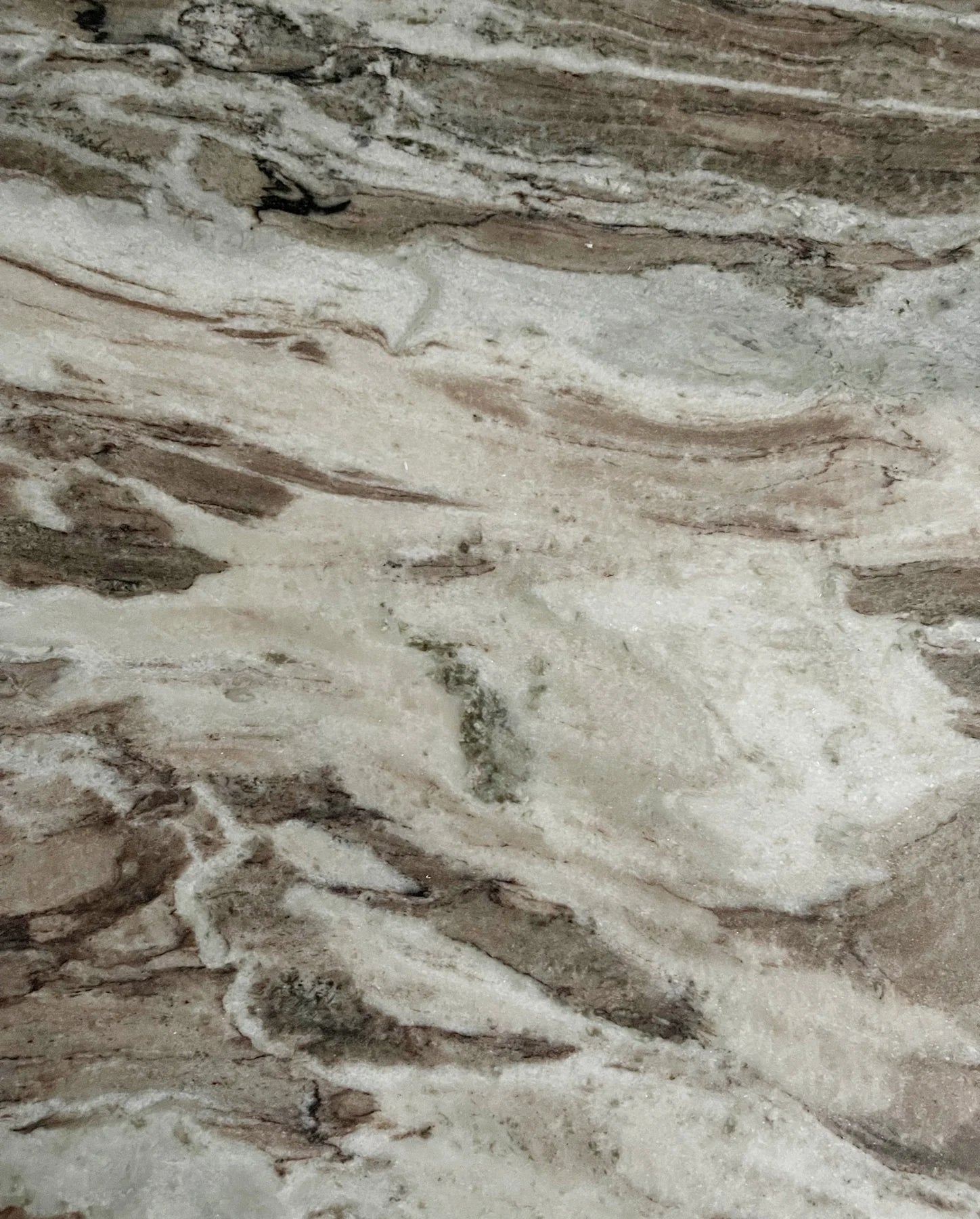 Erie Round Couchtisch in Holz und Marmor - Ø90 cm - Roh weiß, braun, beige