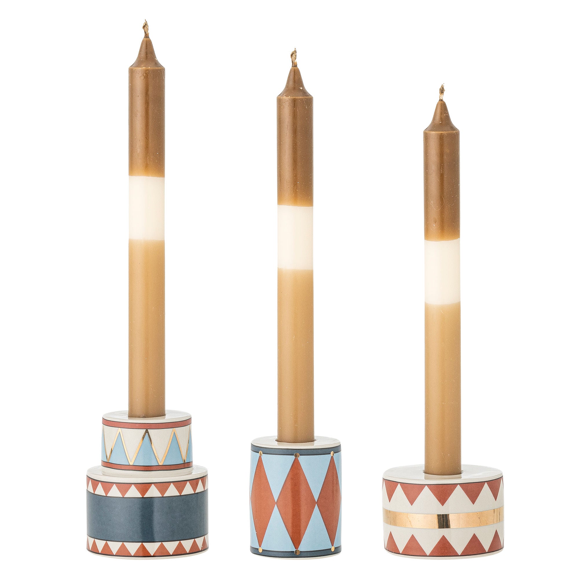 Bloomingville Bitja Candlestick, Blau, Steinzeug