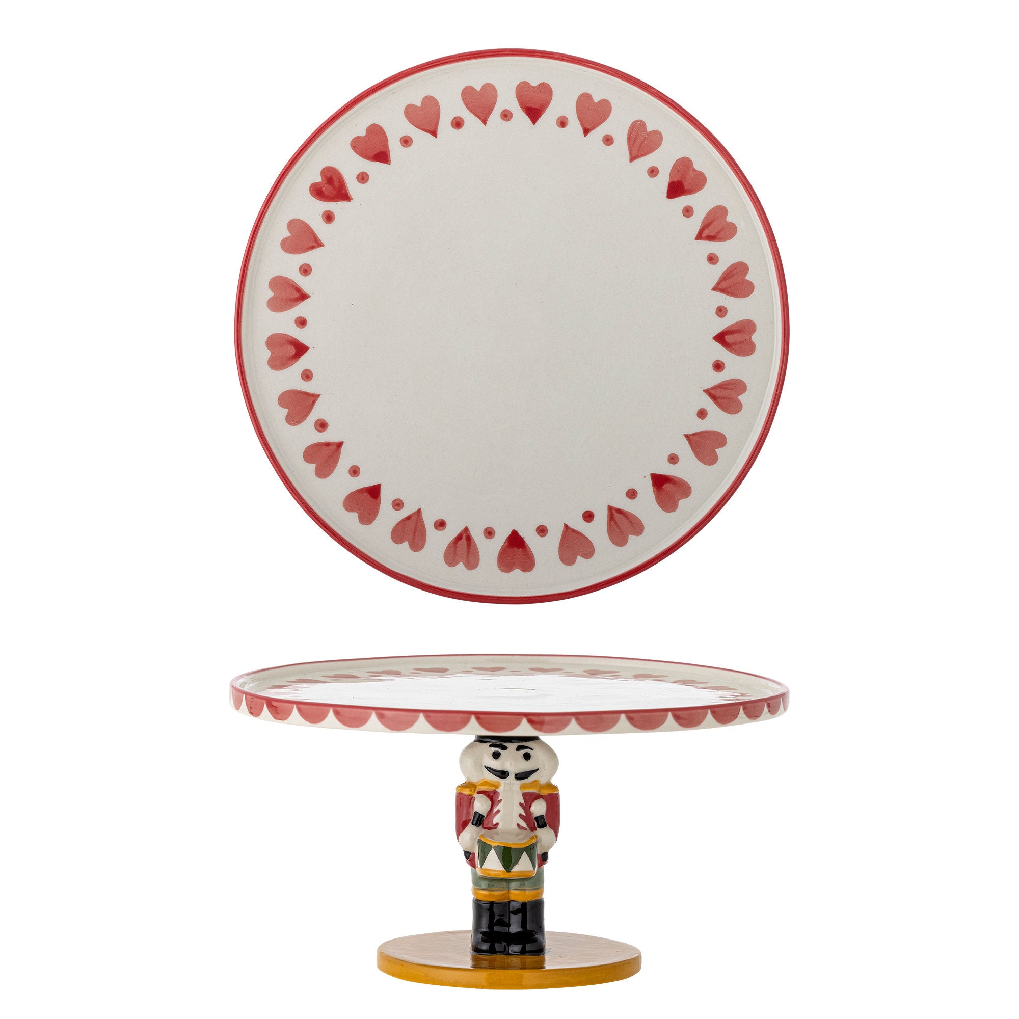 Bloomingville Jolly Cake Dish, rot, Steinzeug