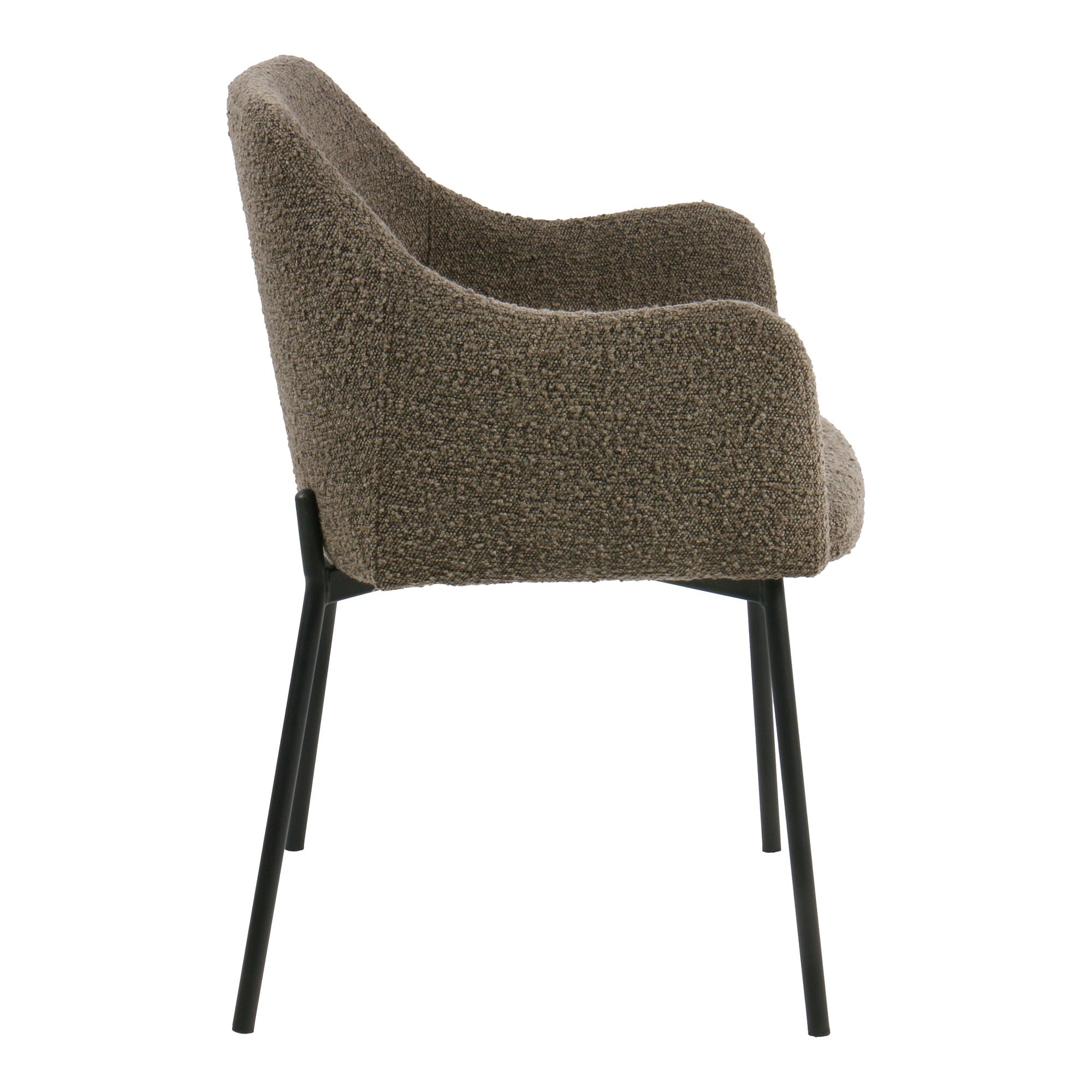 Melilla Esstischstuhl - Esstischstuhl, Bouclé, Brown, Black Ben HN1064