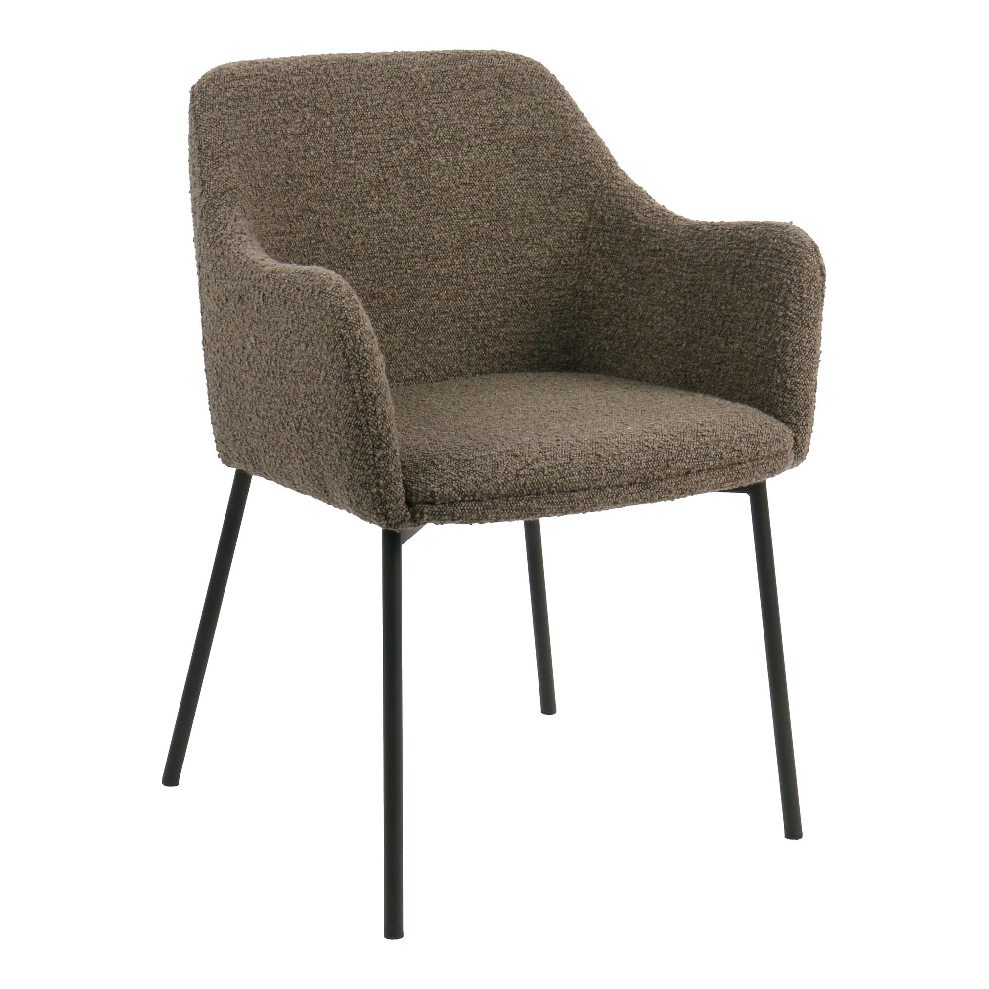 Melilla Esstischstuhl - Esstischstuhl, Bouclé, Brown, Black Ben HN1064