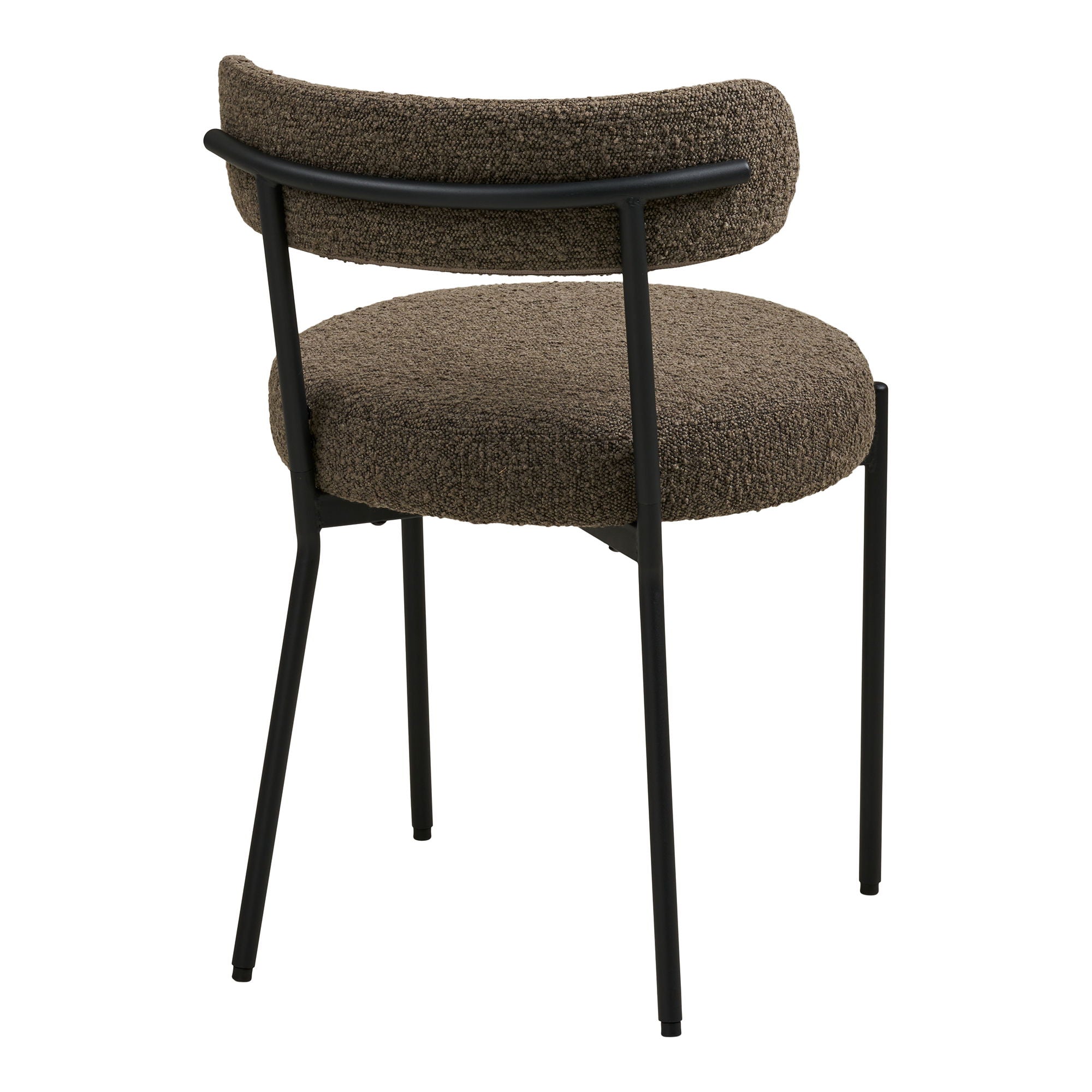 Badalona Esstischstuhl - Esstischstuhl, Bouclé, braun, schwarze Beine HN1064