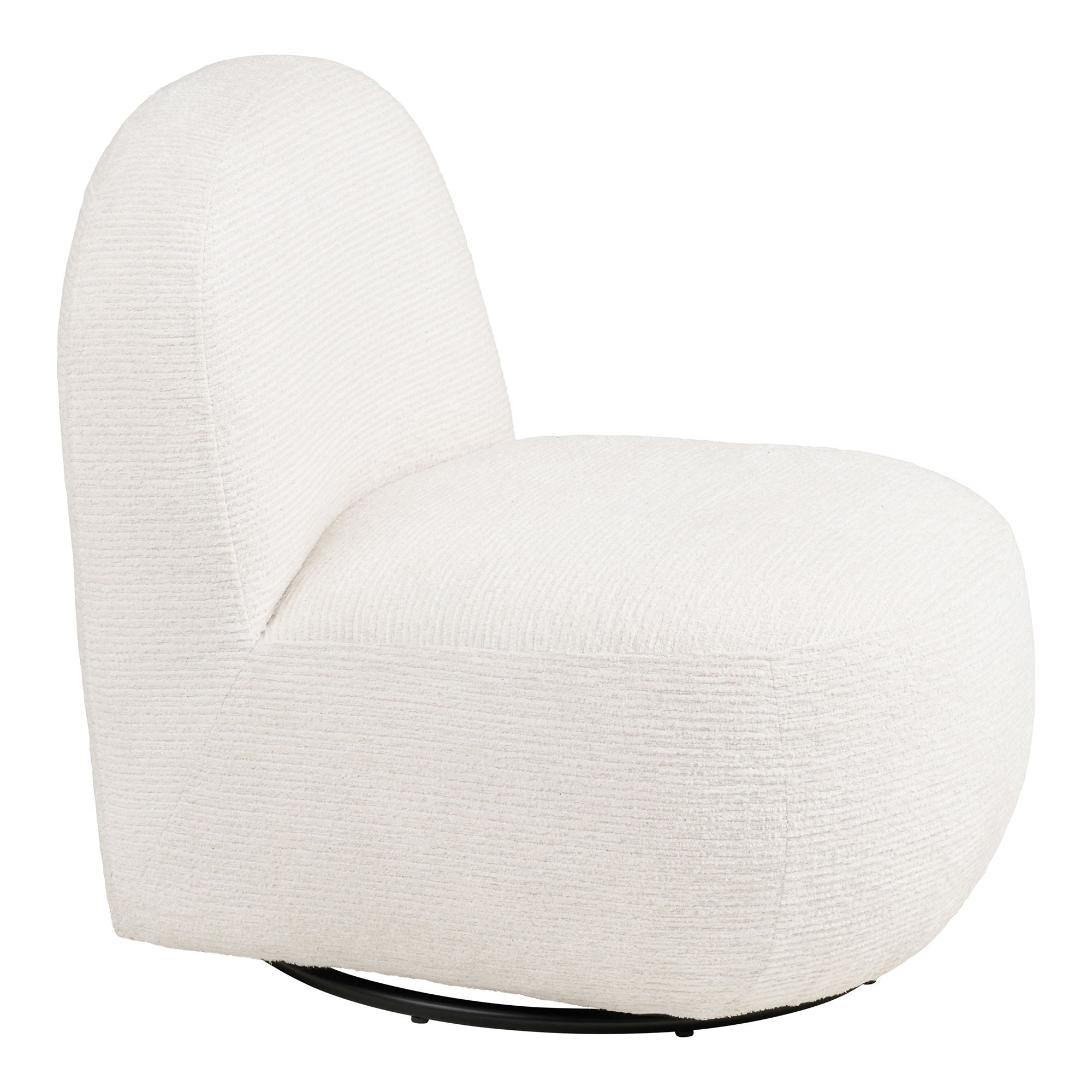 Milo Lounge Stuhl - Lounge Stuhl mit Drehfunktion, aus weißem HN1081