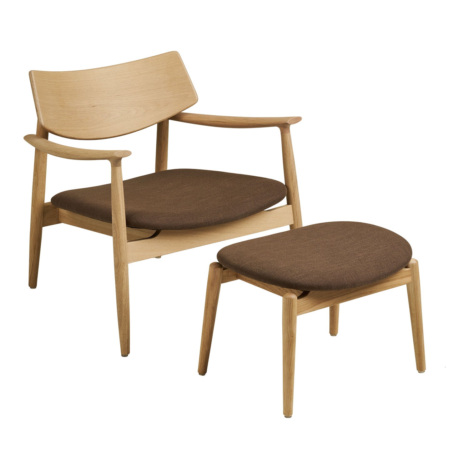 Olvera Set - Lounge Stuhl und Footstool, Nature/Brown HN1084