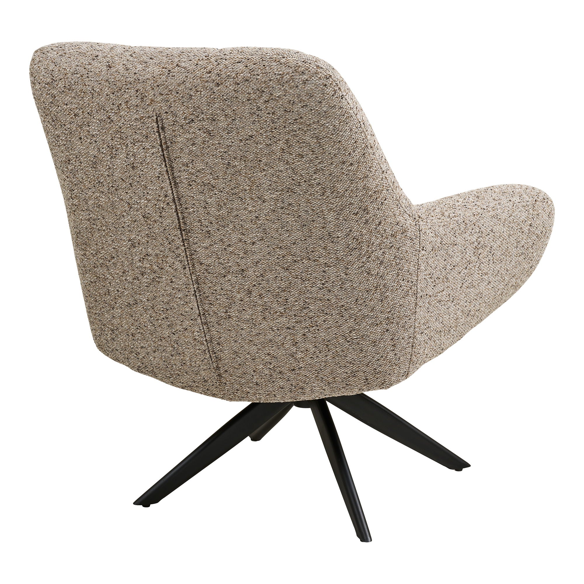 Grandola Lounge Stuhl - Lounge Stuhl mit Drehfuß, Grau, schwarze Beine HN1086