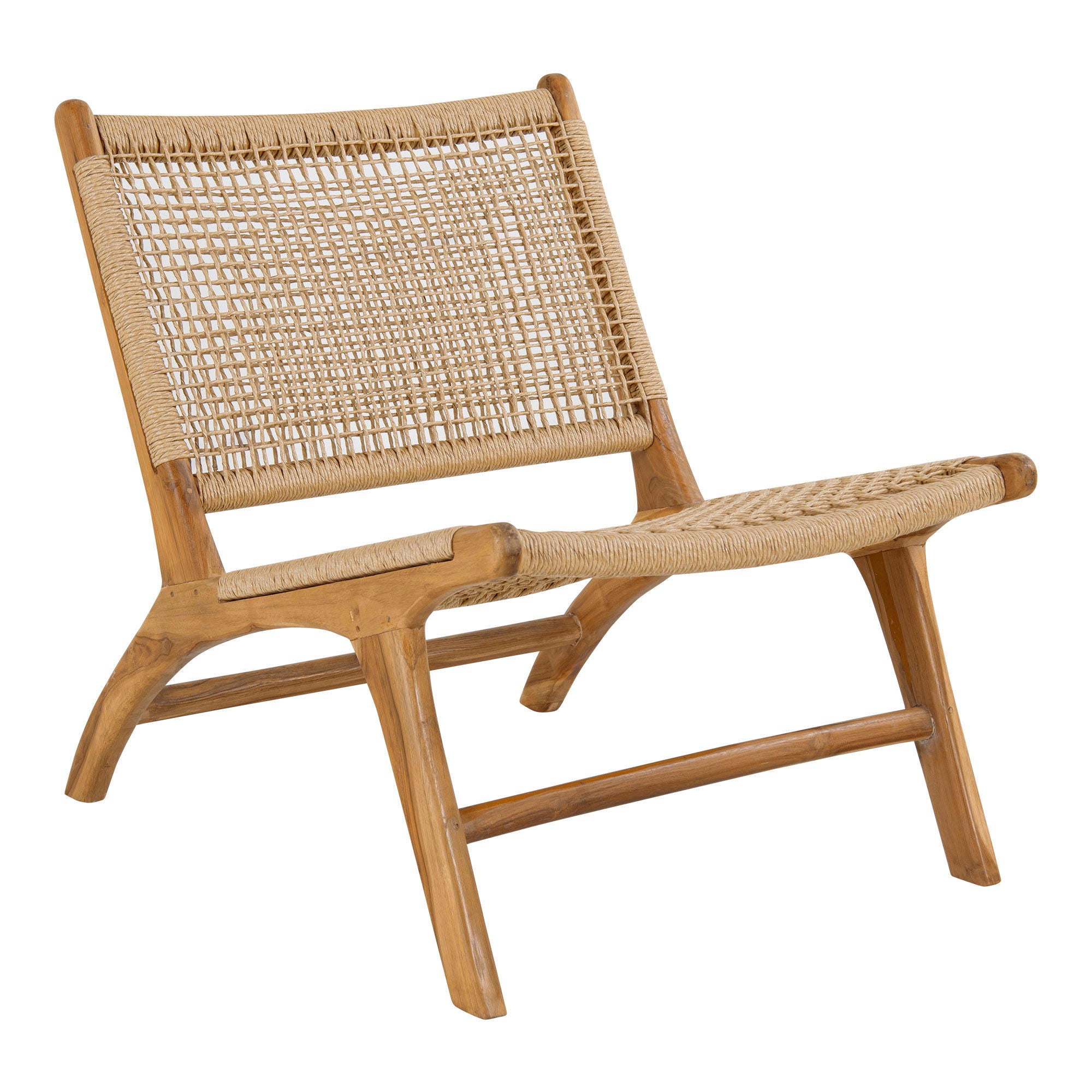 Derby -Set - Lounge Stuhl und Stuhl, Teaks/Pe Rattan, Nature