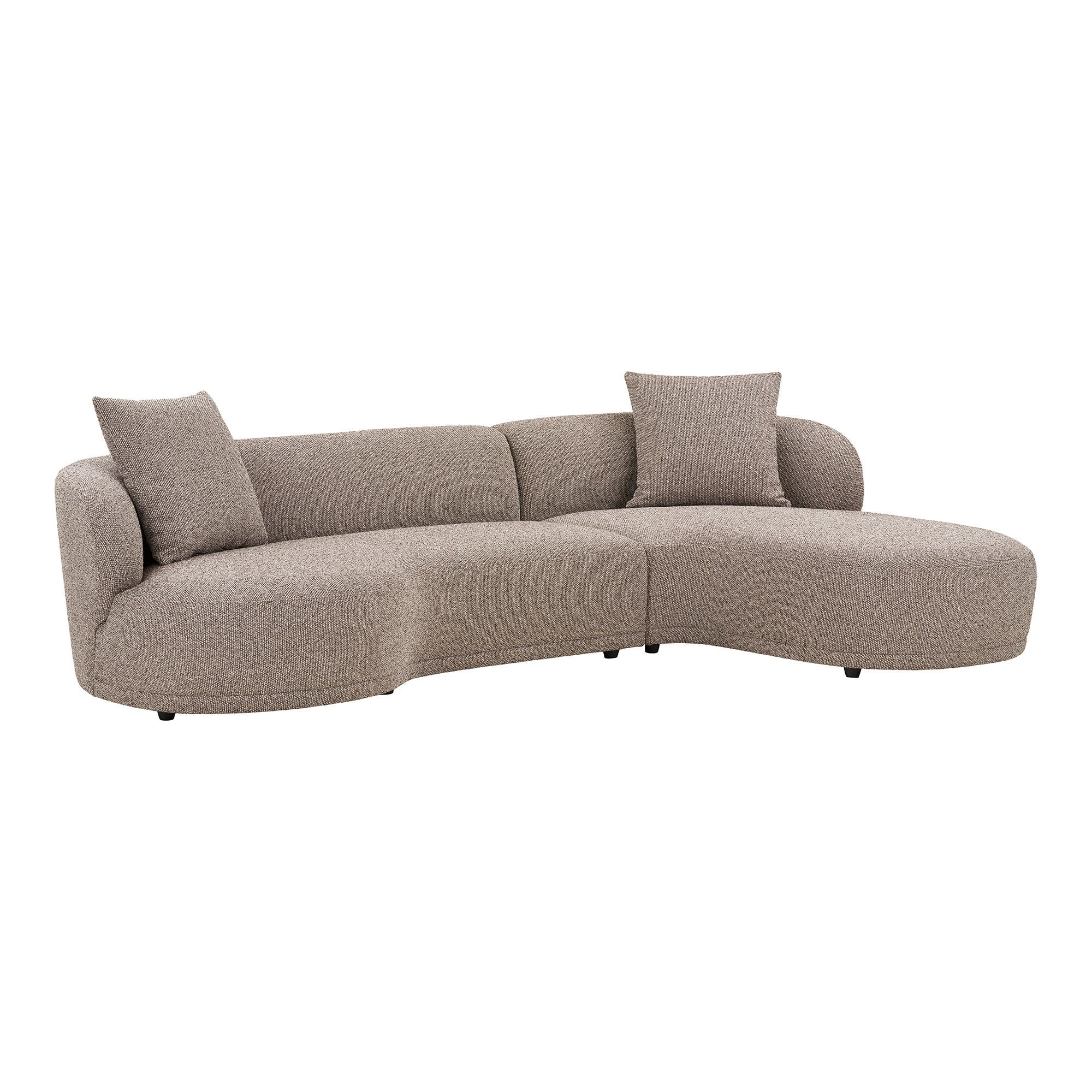 Kingston Lounge Sofa mit 2 Kissen, rechtsgerichtet, braun
