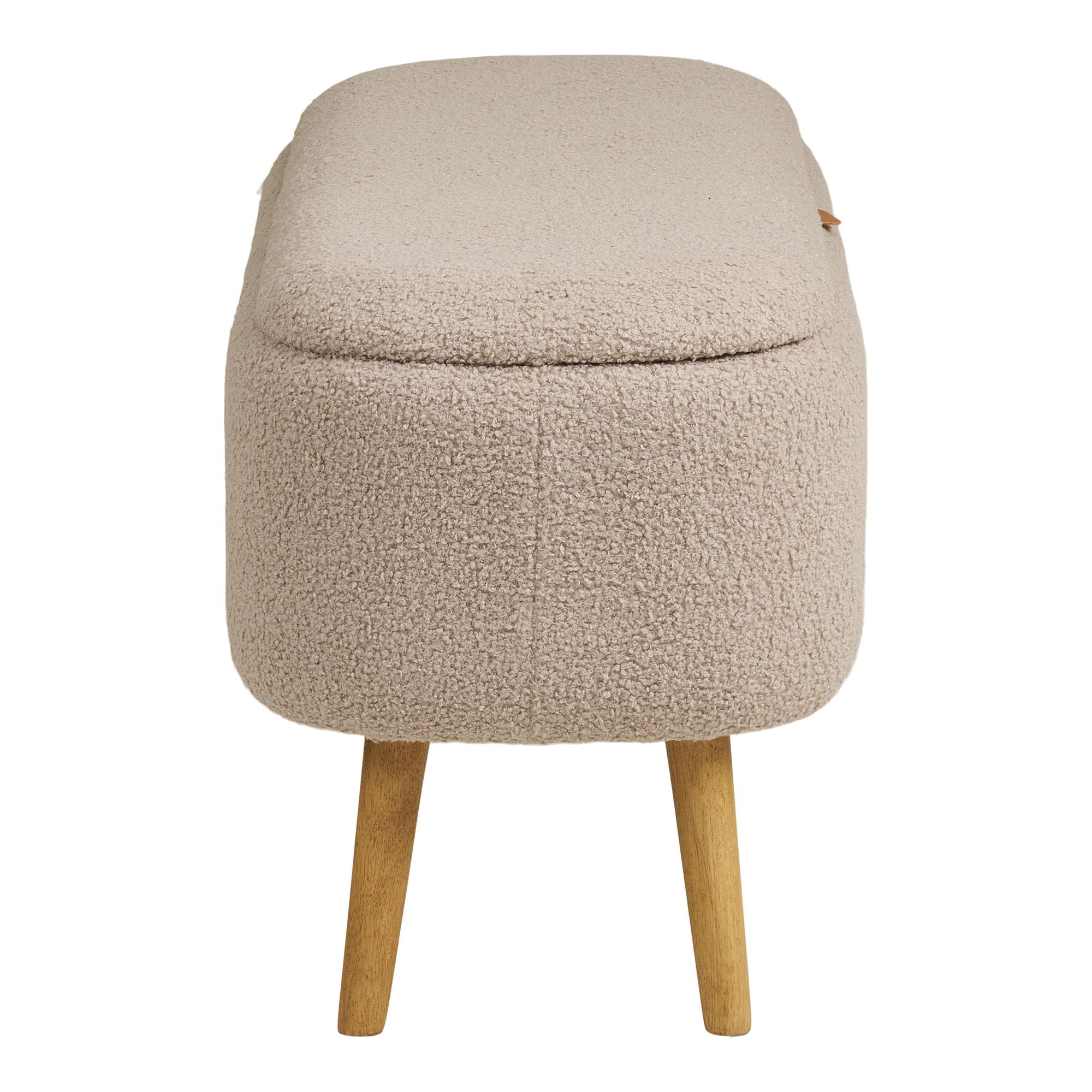 Harlow Bench - Bank mit Lagerung, Bouclé, Beige 95x37x45 cm, HN1063