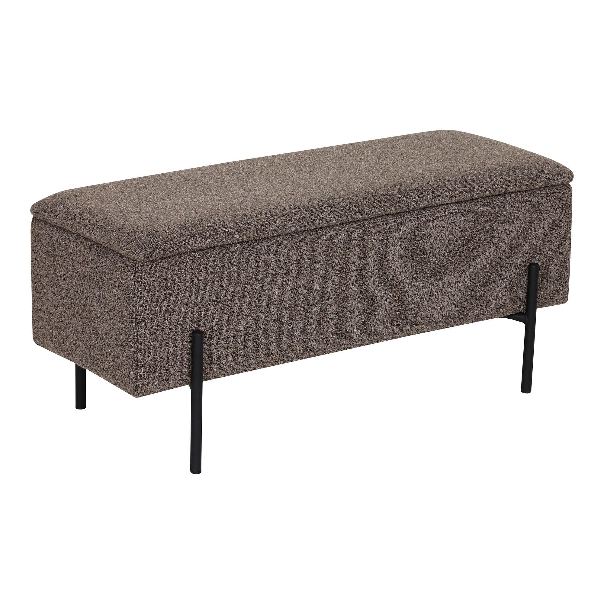 Watford Bench - Bank mit Lagerung, Bouclé, Brown 95x36.5x43 cm, HN1061