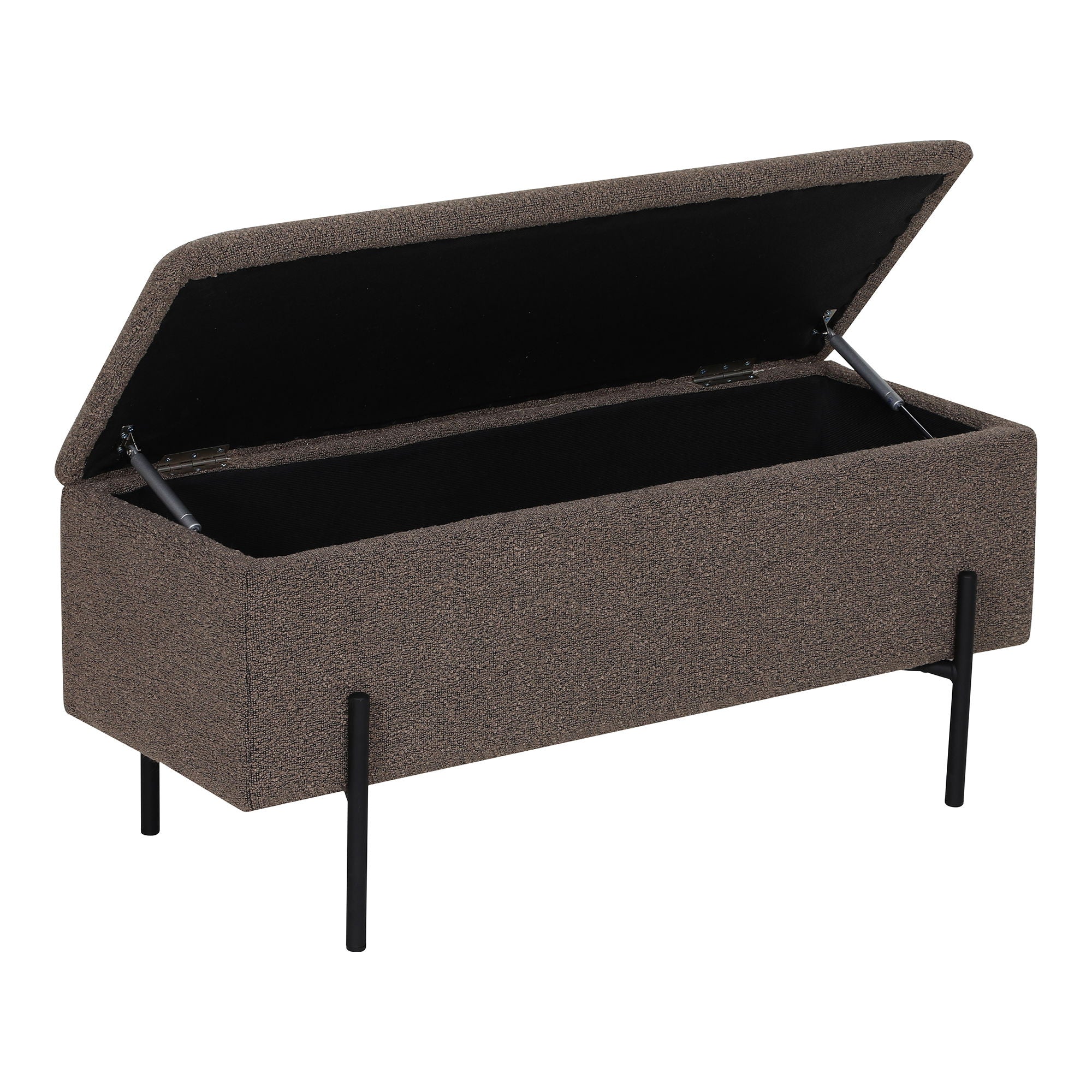 Watford Bench - Bank mit Lagerung, Bouclé, Brown 95x36.5x43 cm, HN1061