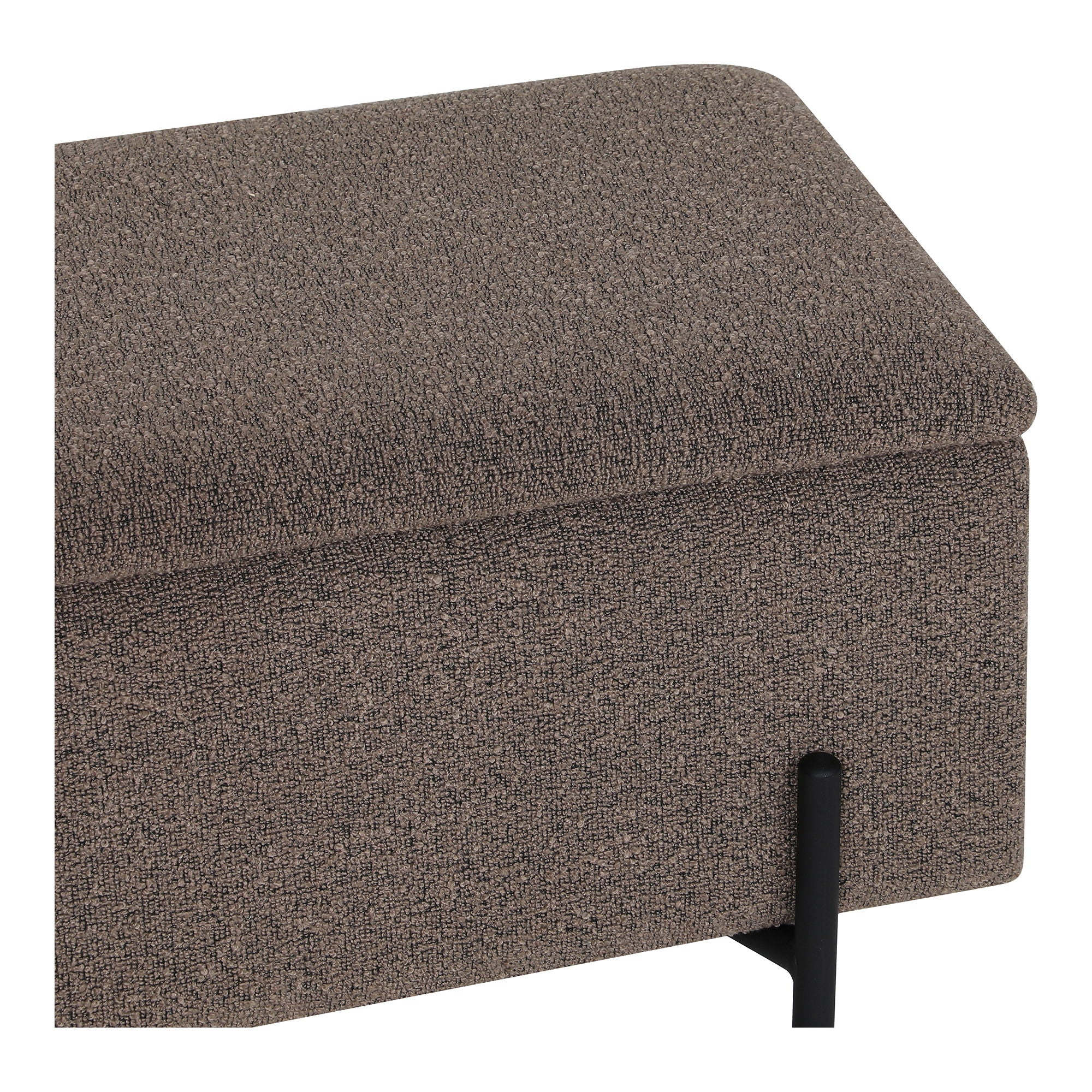 Watford Bench - Bank mit Lagerung, Bouclé, Brown 95x36.5x43 cm, HN1061