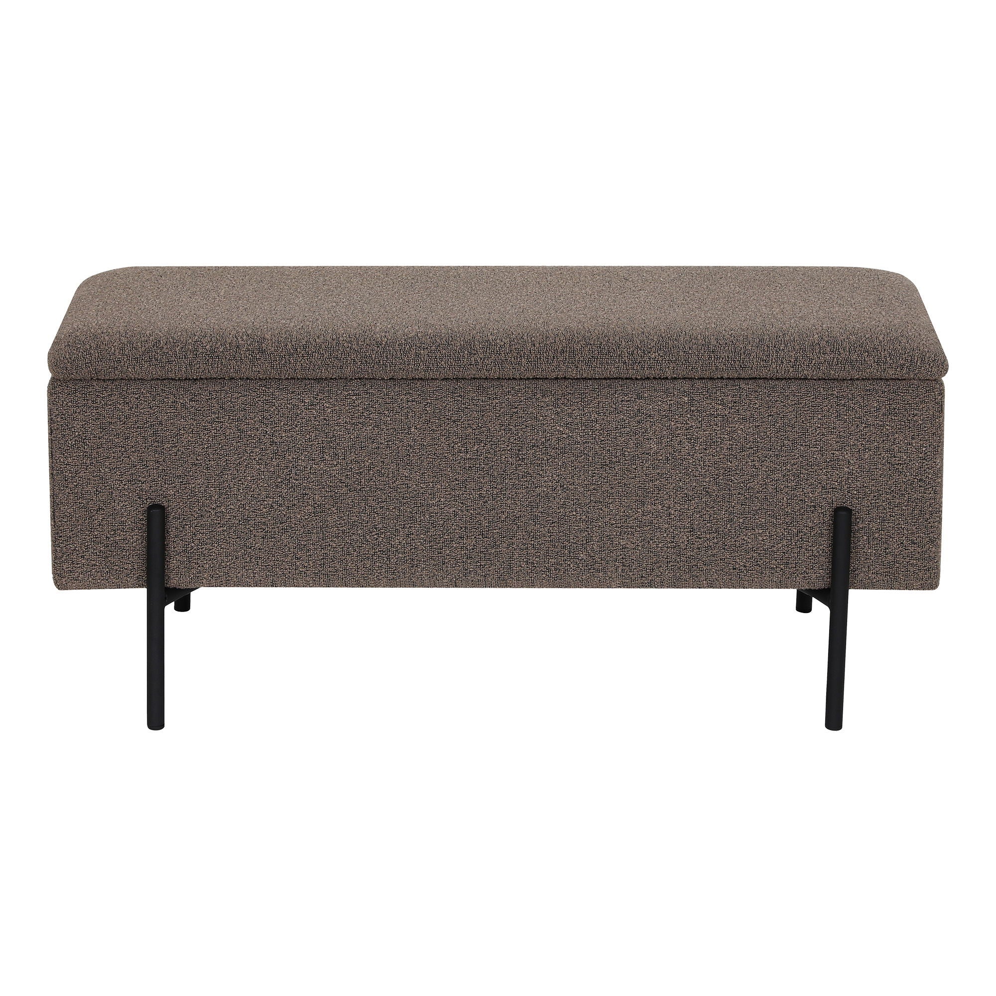 Watford Bench - Bank mit Lagerung, Bouclé, Brown 95x36.5x43 cm, HN1061