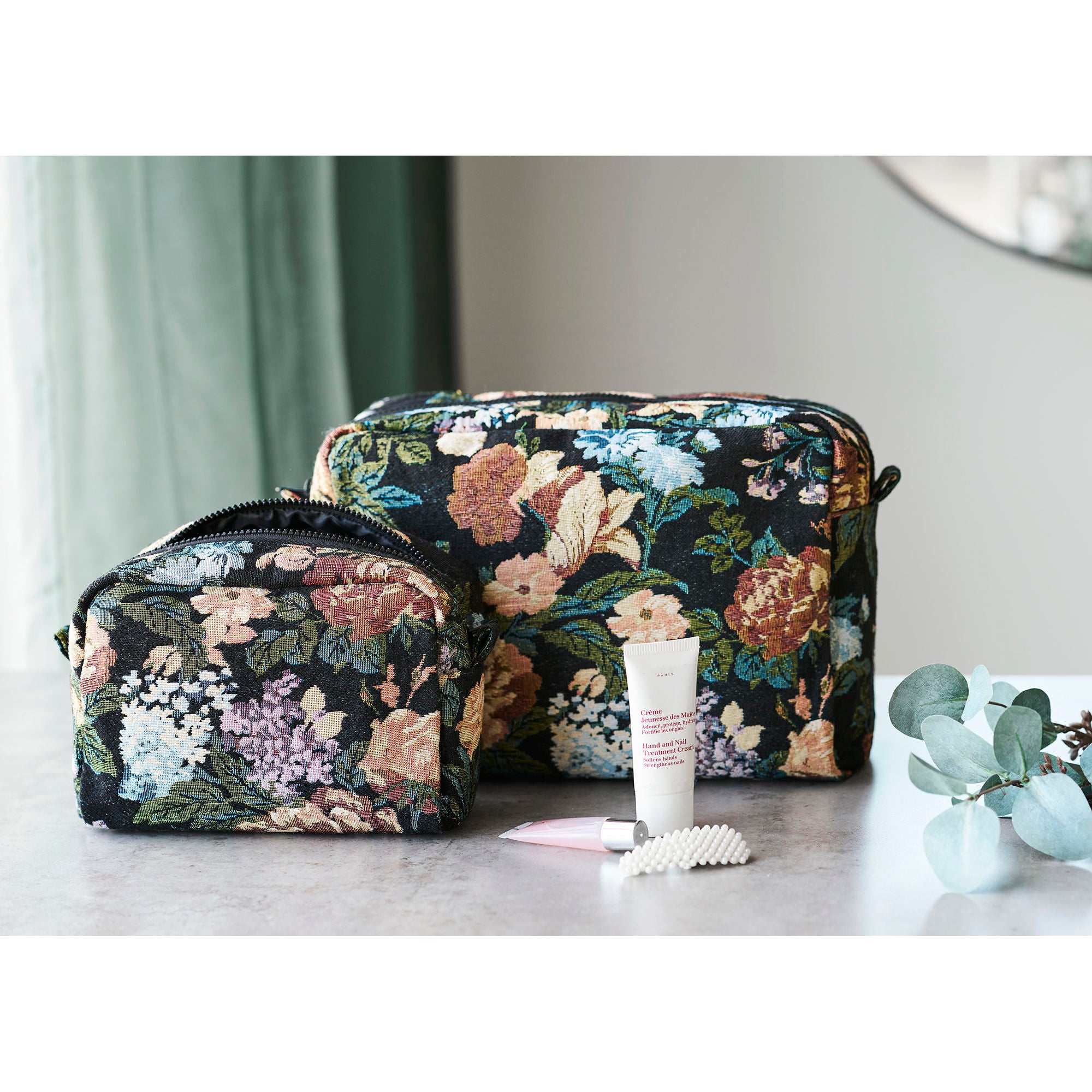 Zoe Toilettenbag - Toilettenbag, schwarzer Mix -Set von 2