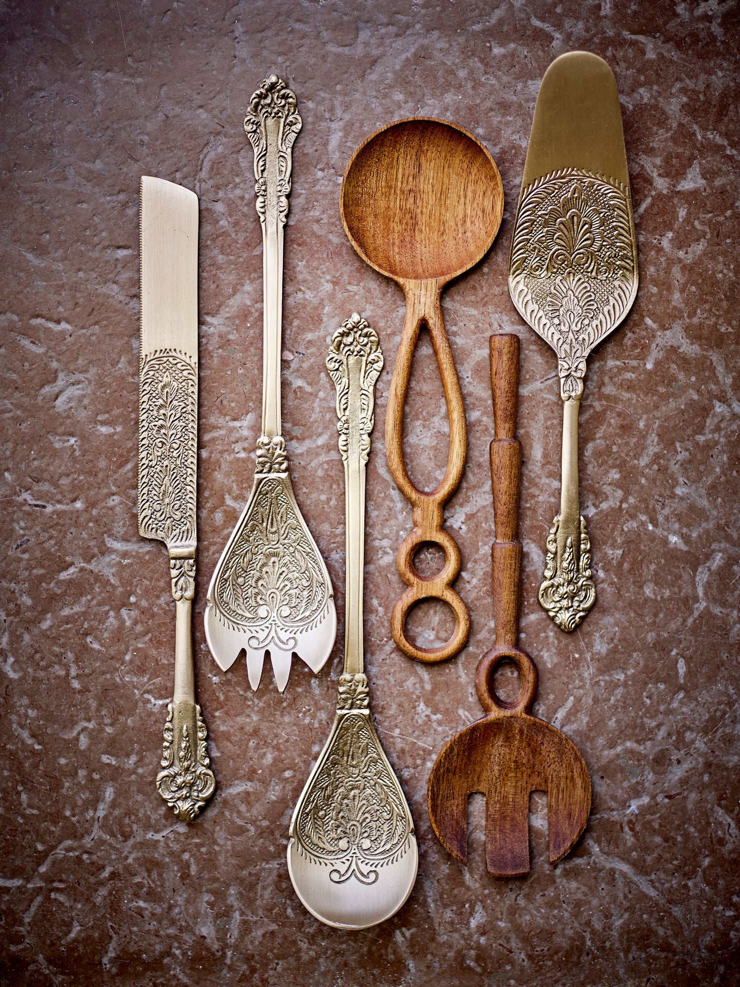 Bloomingville Kalima Salat Set, Messing, Messing