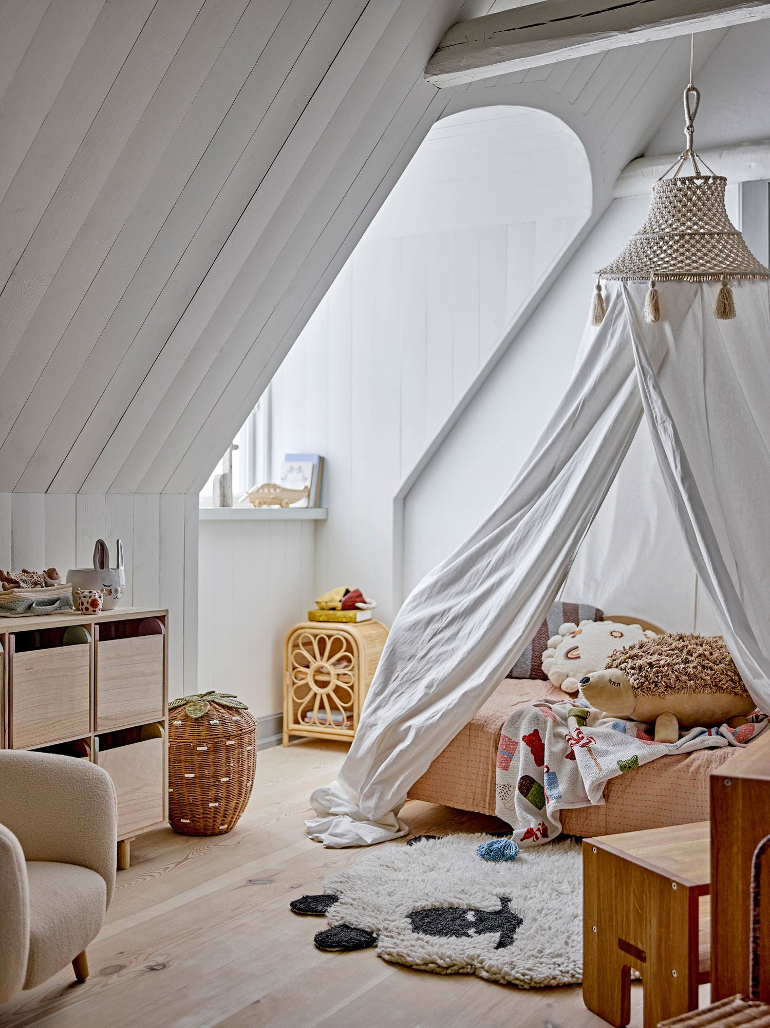 Bloomingville Mini Dolly Teppich, weiß, Wolle