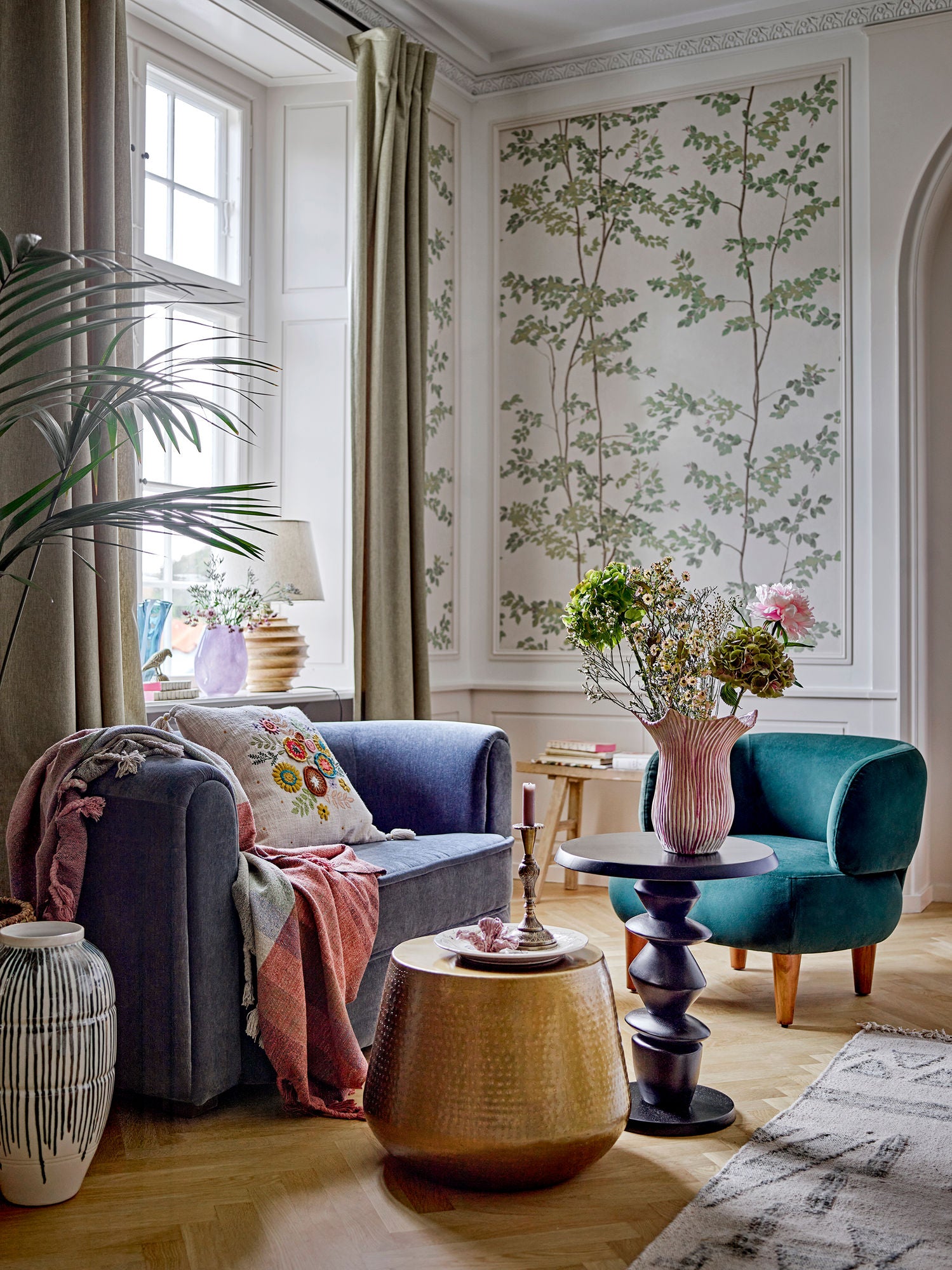 Kreative Sammlung Malala Sofa, Blau, recyceltes Polyester