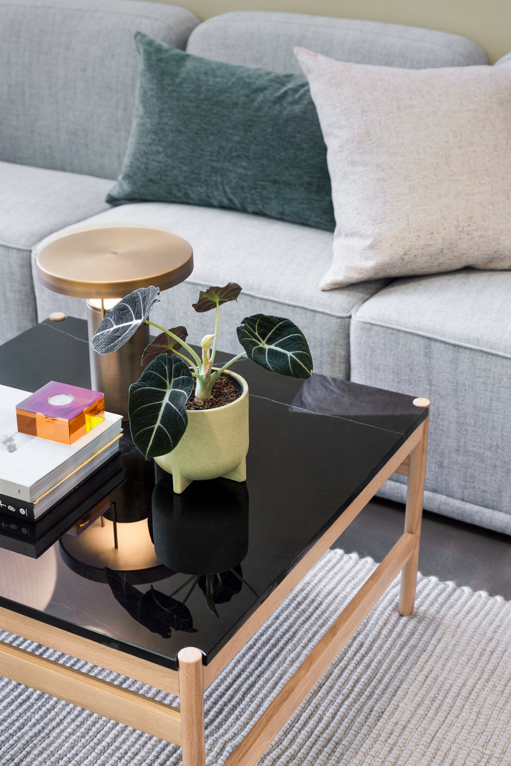 Raw Couchtisch Schwarz/Natur - 80x80xh45cm