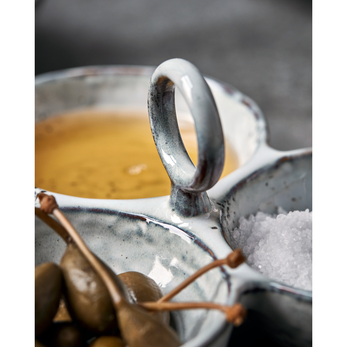 Servierschalen, hdrustisch, dunkelgrau