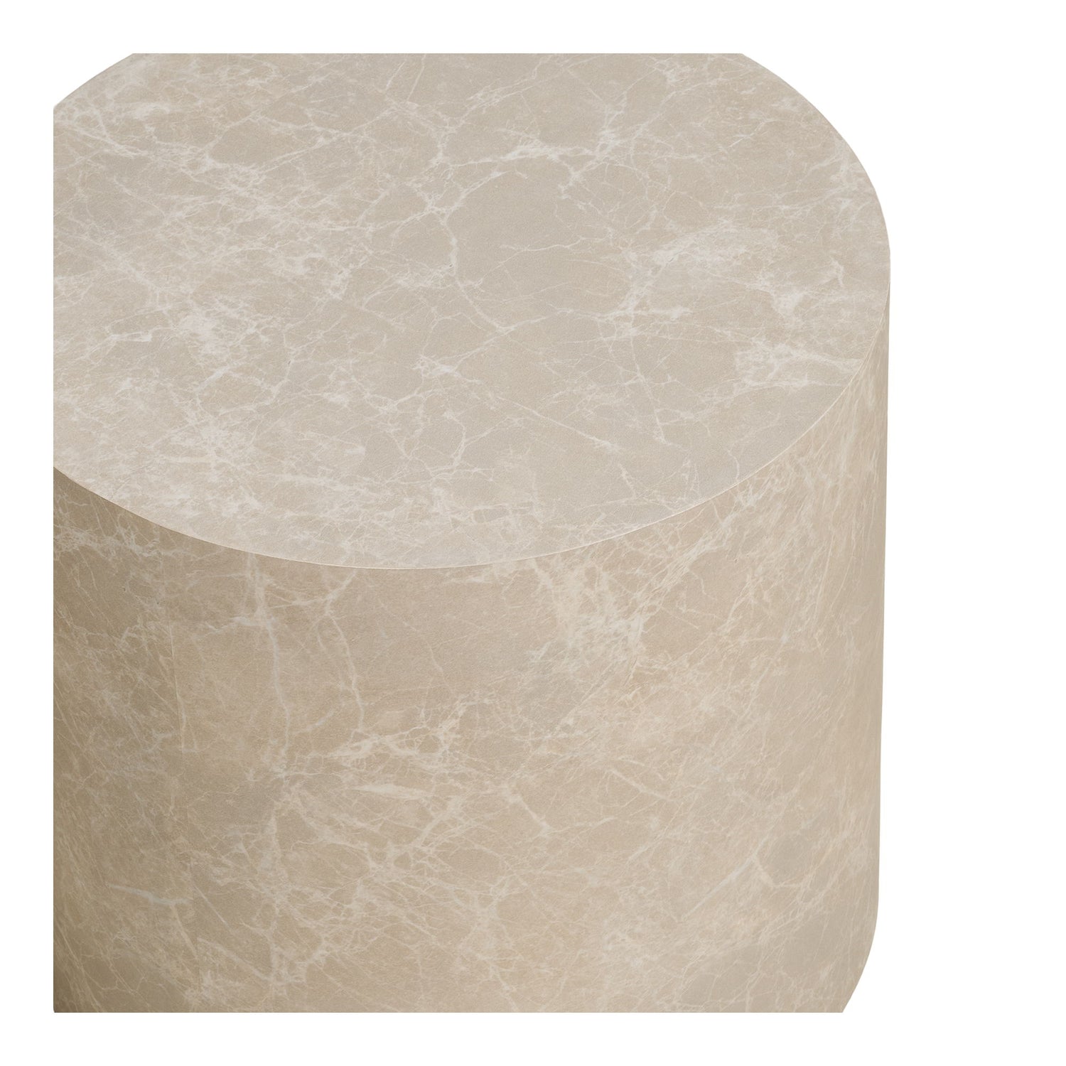 Prag Couchtisch - Couchtisch, Marmor -Look, rund, beige Set von 2