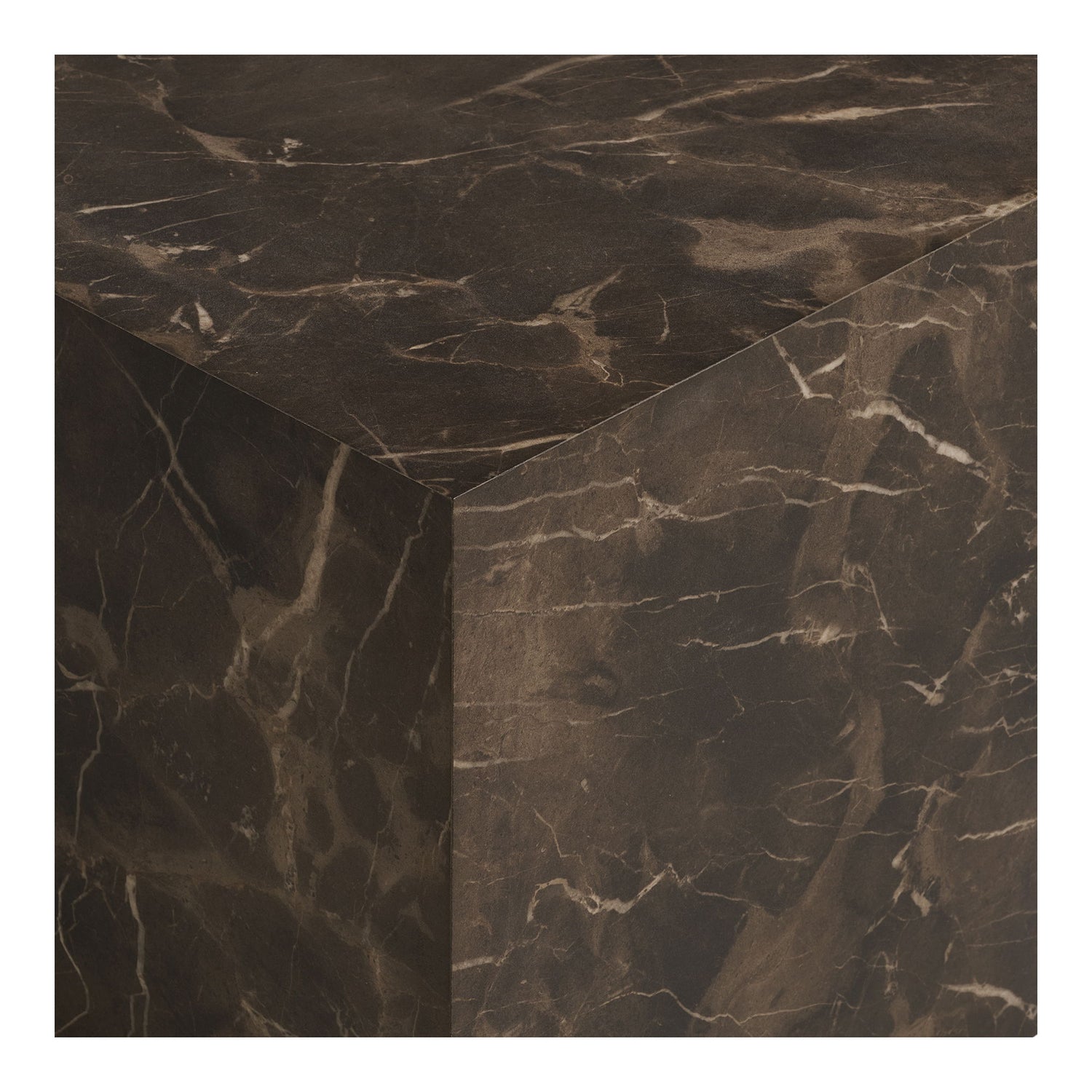 Prager Couchtisch - Couchtisch, Marmor -Look, braun 60x80x40 cm