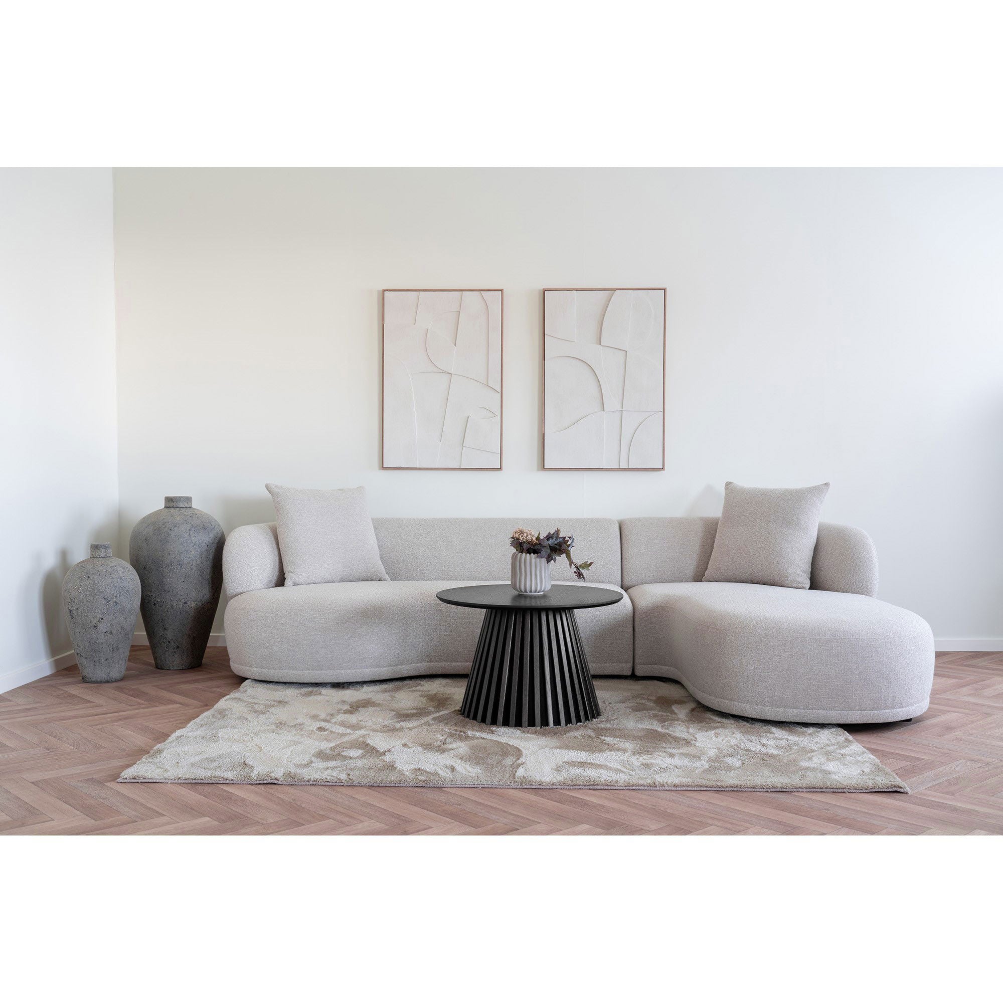 Osaka Couchtisch - Couchtisch, Eichenfurnier, schwarz Ø70x45 cm
