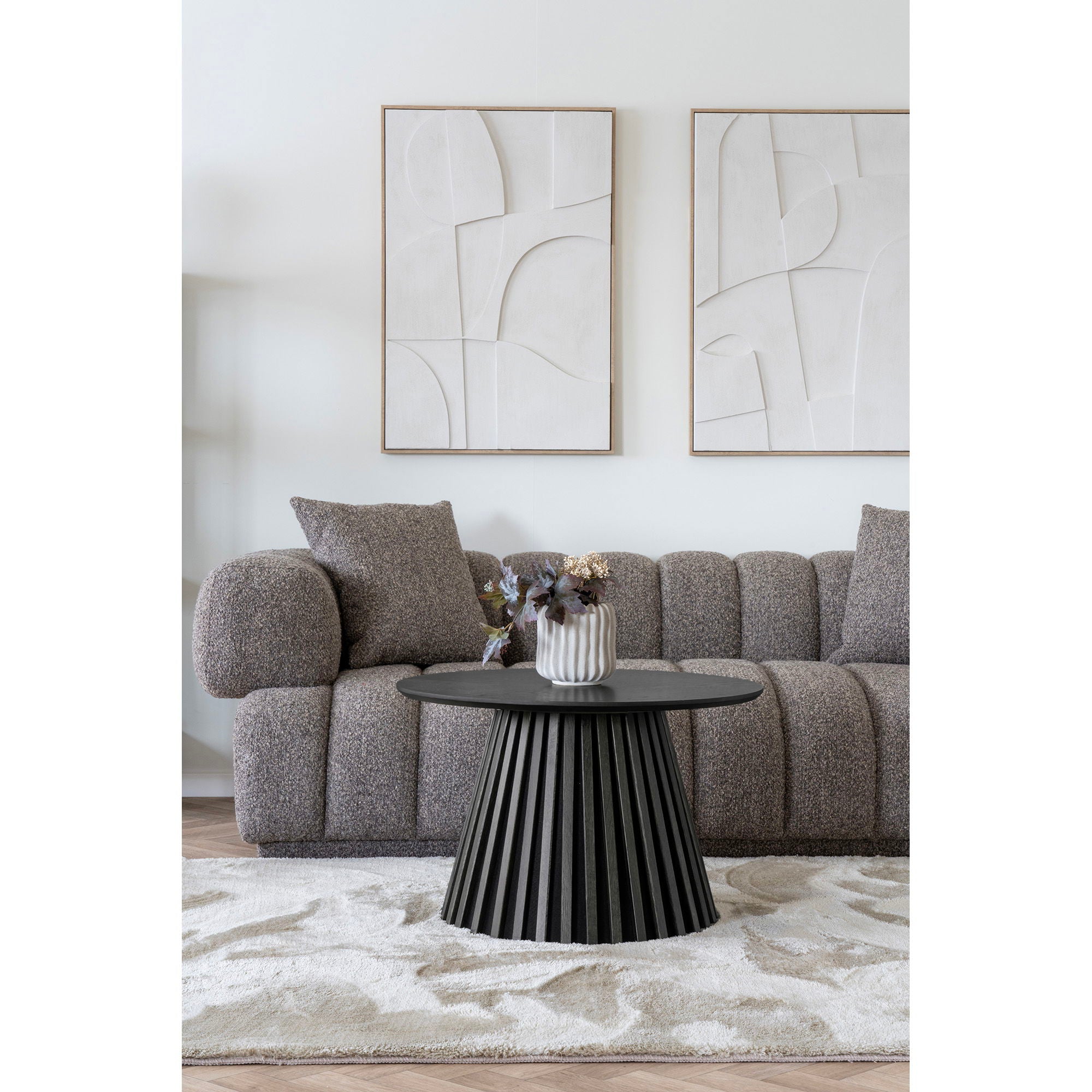 Osaka Couchtisch - Couchtisch, Eichenfurnier, schwarz Ø70x45 cm