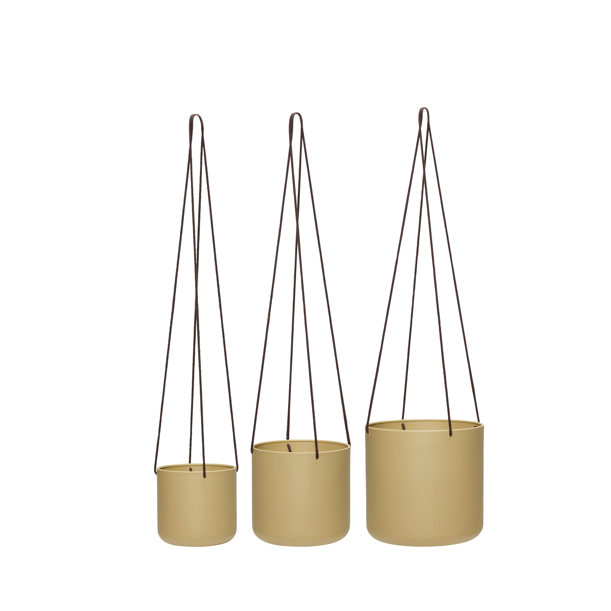 Blühen hängende Töpfchen große Khaki (Set von 3) - Ø17XH16, Ø21XH20, Ø25XH24 cm