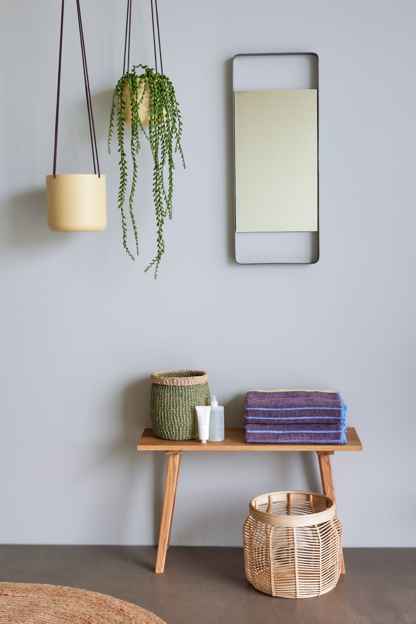 Blühen hängende Töpfchen große Khaki (Set von 3) - Ø17XH16, Ø21XH20, Ø25XH24 cm