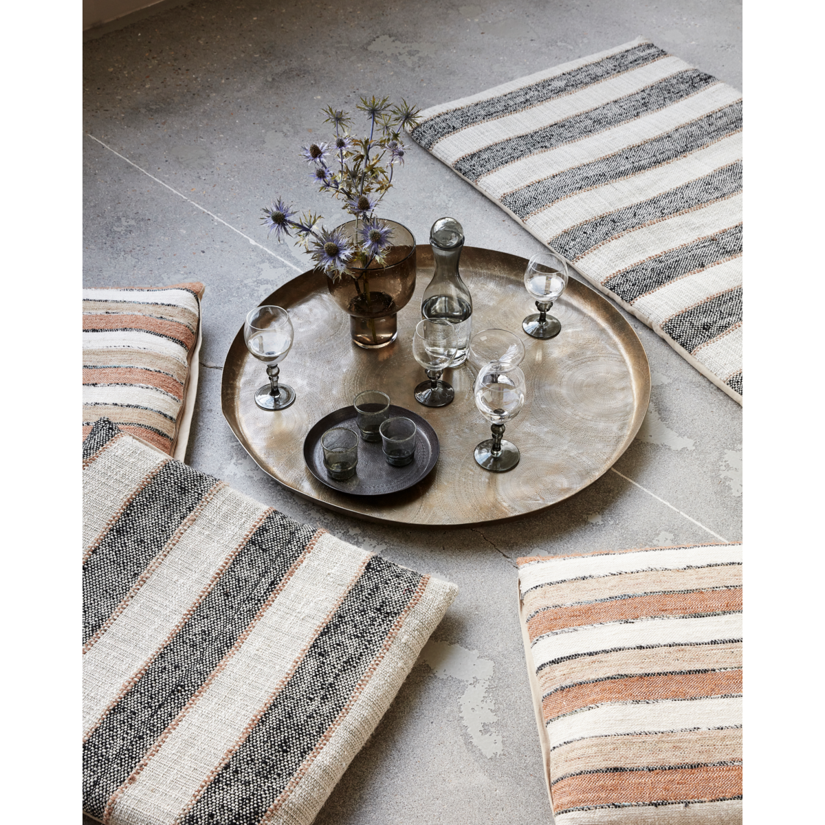 Tablett, Hdjhansi, antikes Messing Finish