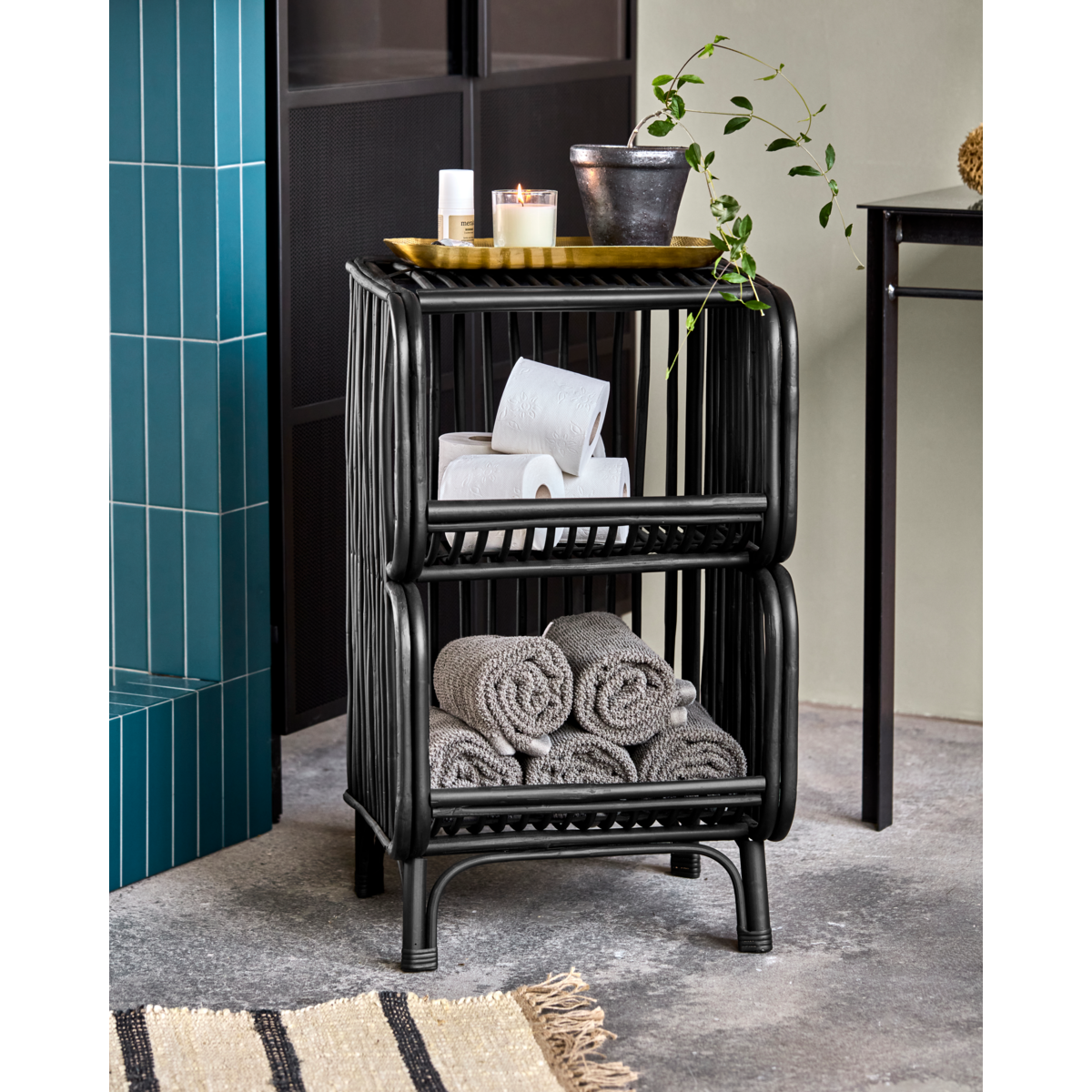 Seitentisch, hdshelf, schwarz