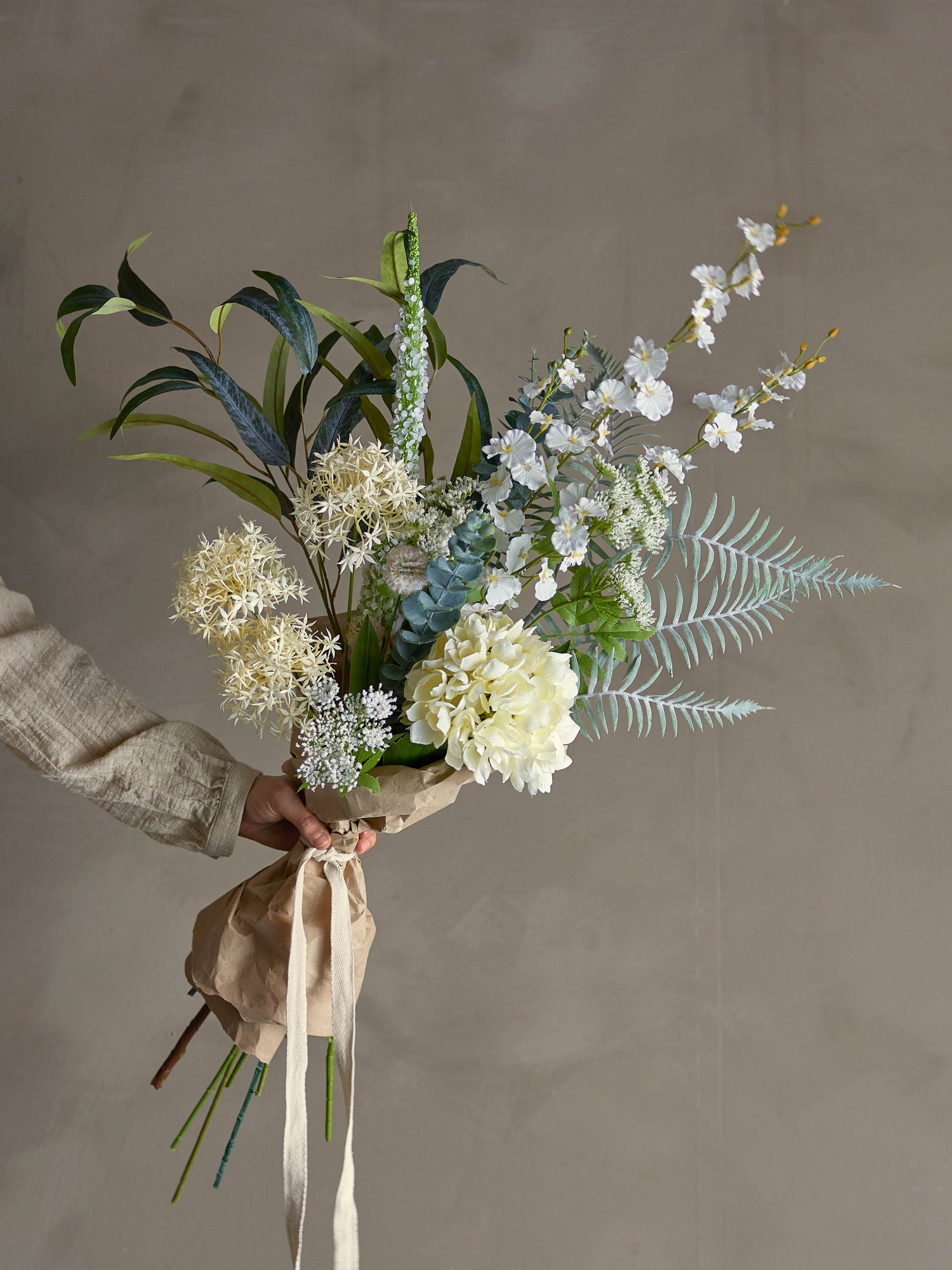 Bloomingville Symphonie Bouquet, weiße, künstliche Blumen