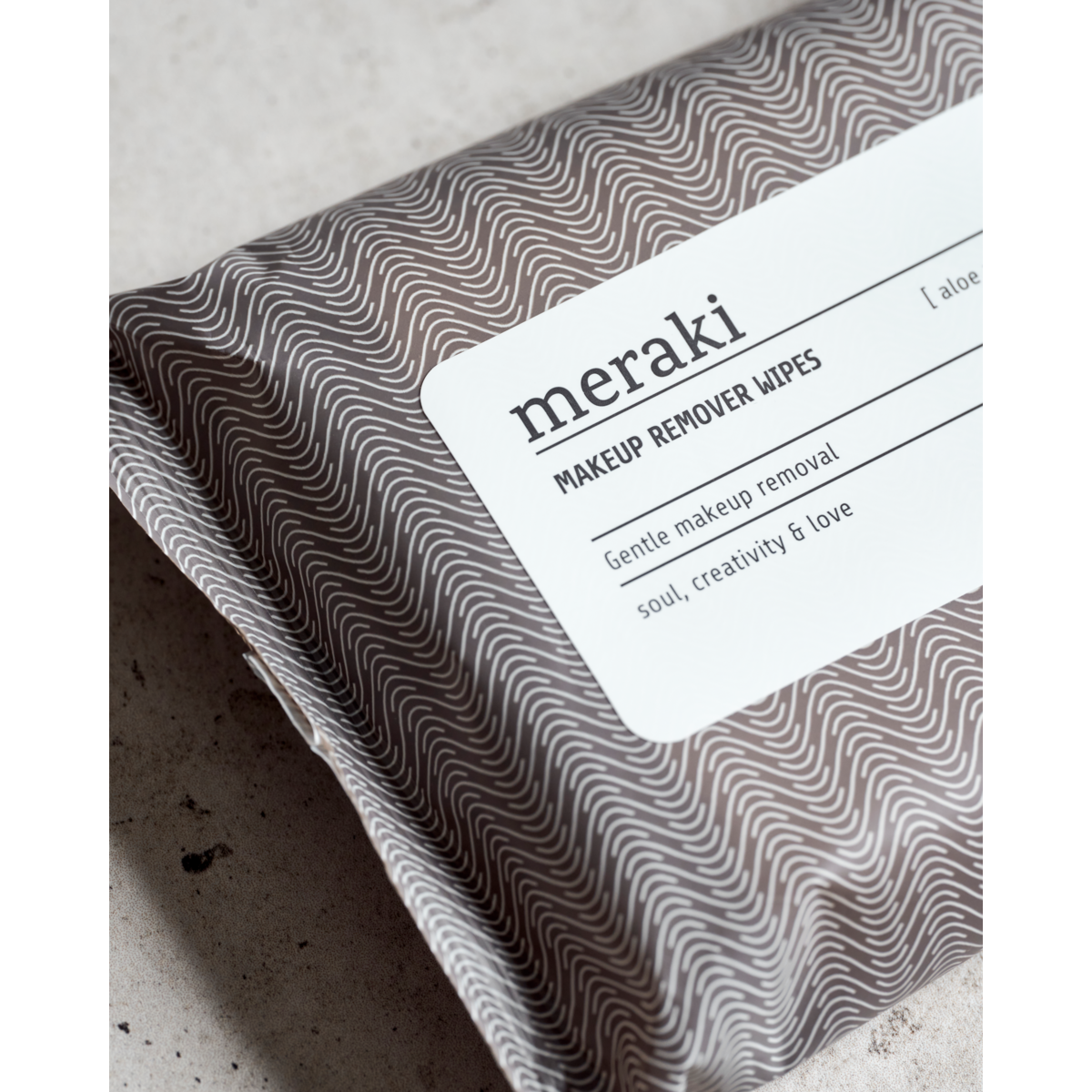 Make -up -Entfernertücher, Aloe Vera, heißes Grau; Weiß