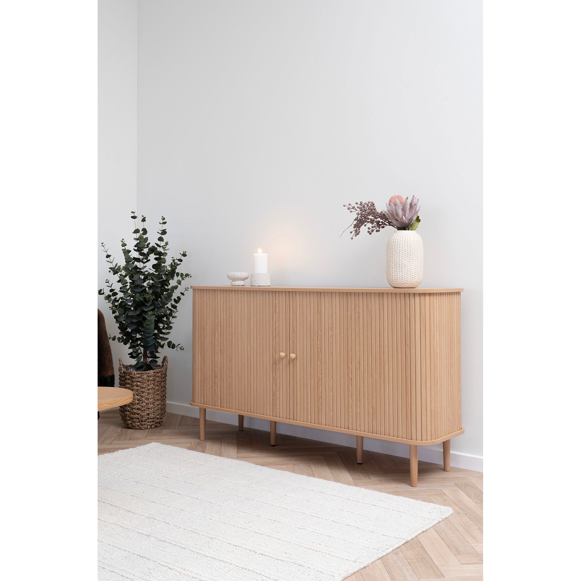 Sideboard, 2 Türen, Natur<br>140x40x79 cm