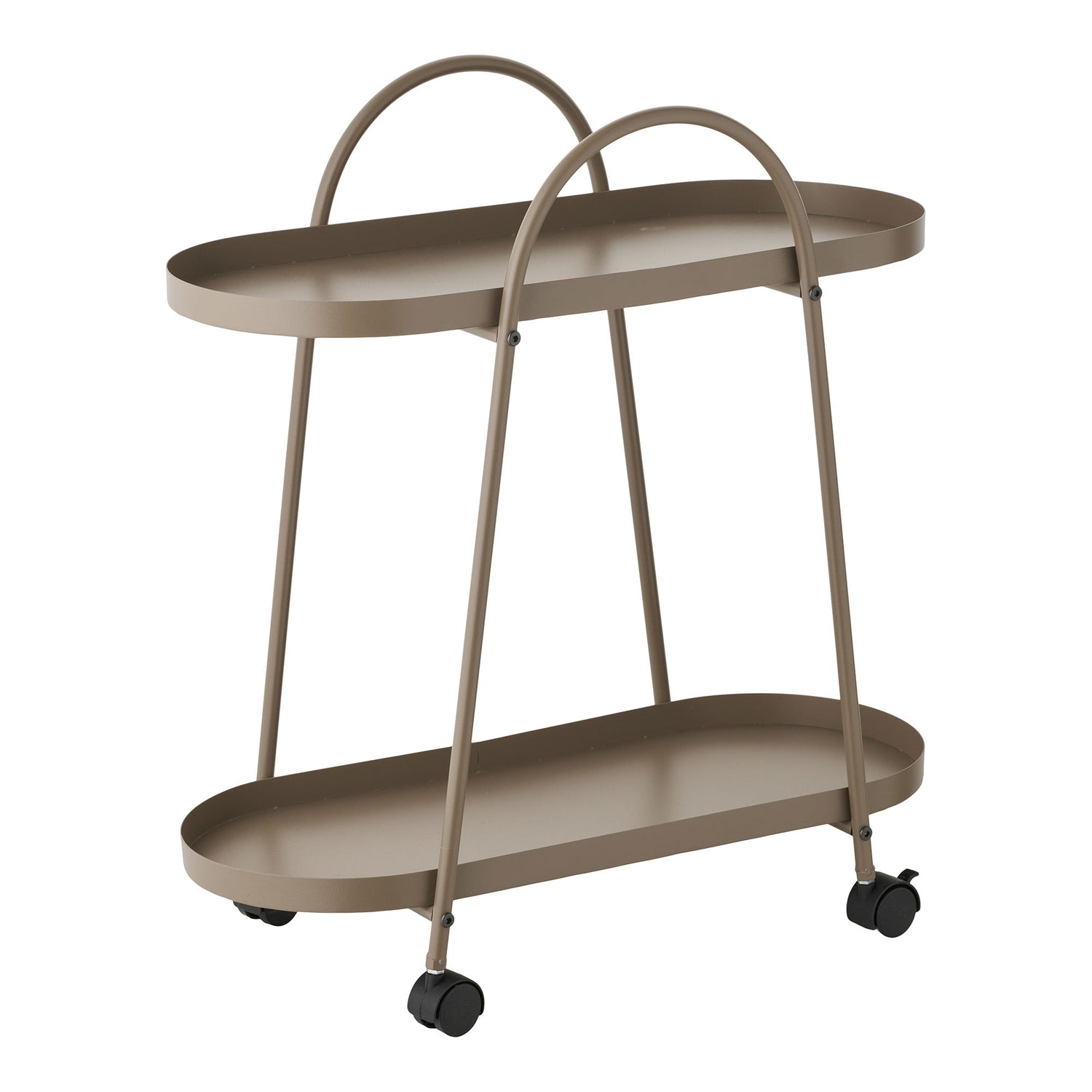 Empoli Bar Trolley - Bar Trolley, 2 Regale, Stahl, Brown 27,5 x 60 x 64 cm
