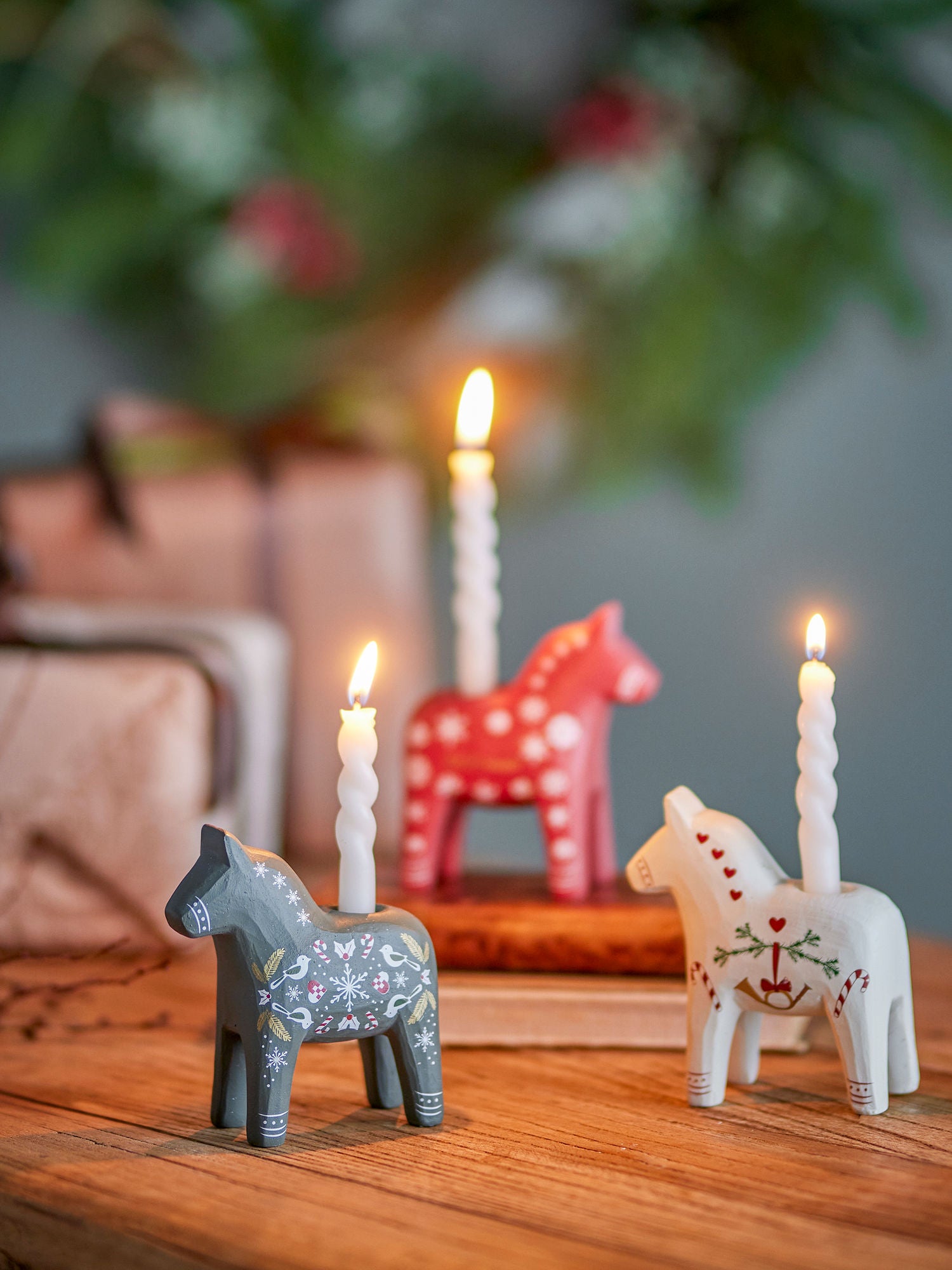 Bloomingville Siffer Candlestick, Rot, Polyresin