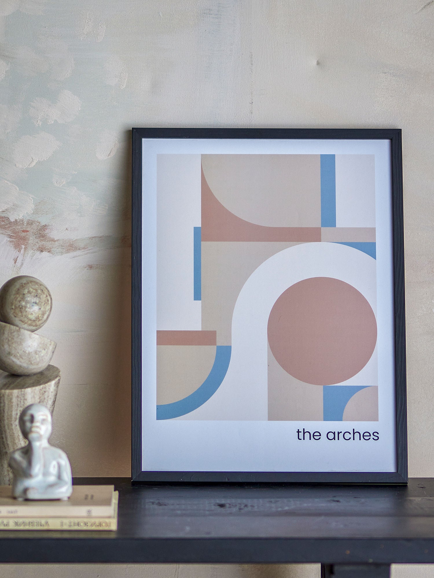 Bloomingville Arches Illustration mit Rahmen, schwarz, Mann