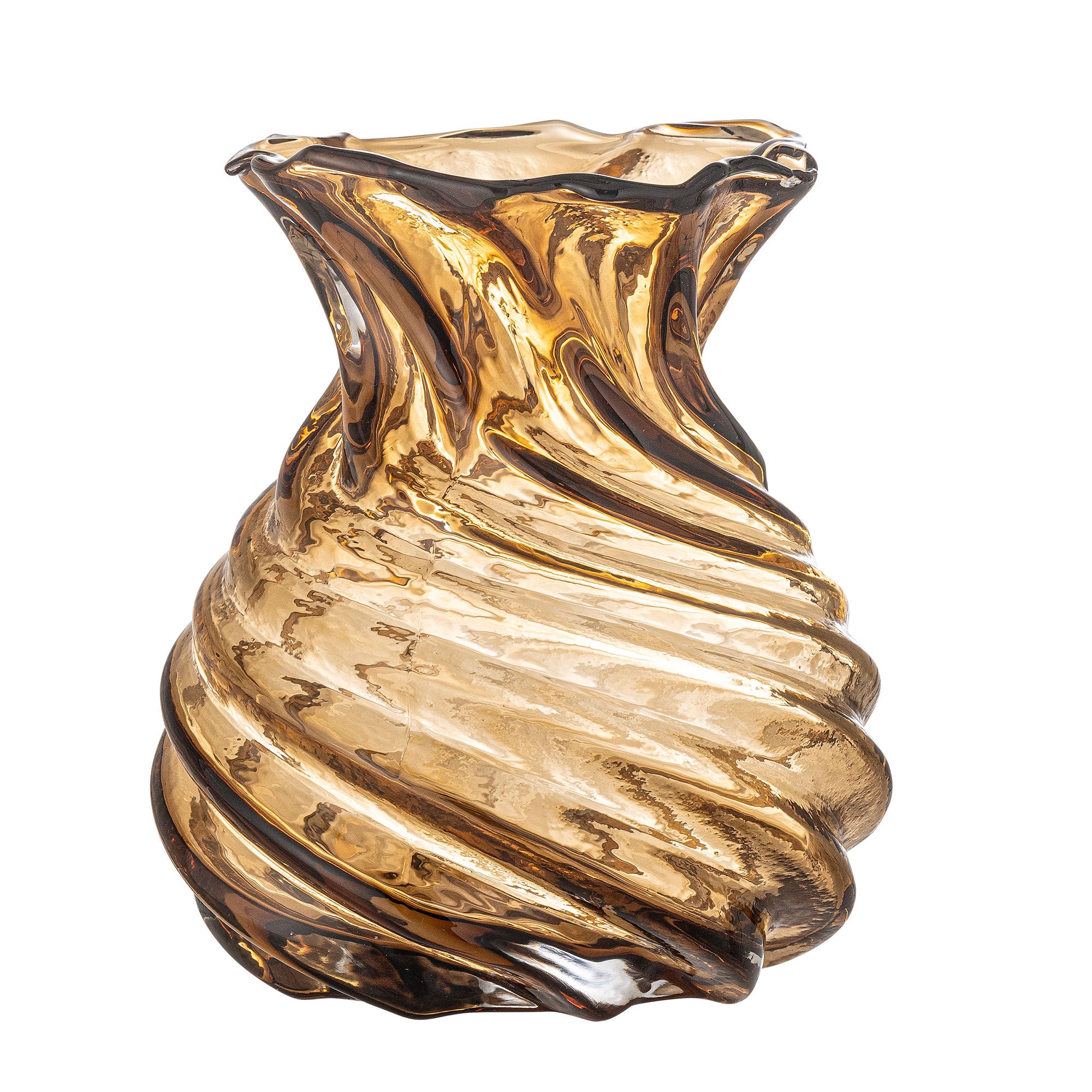 Kreative Sammlung Rylo Vase, Brown, Glas
