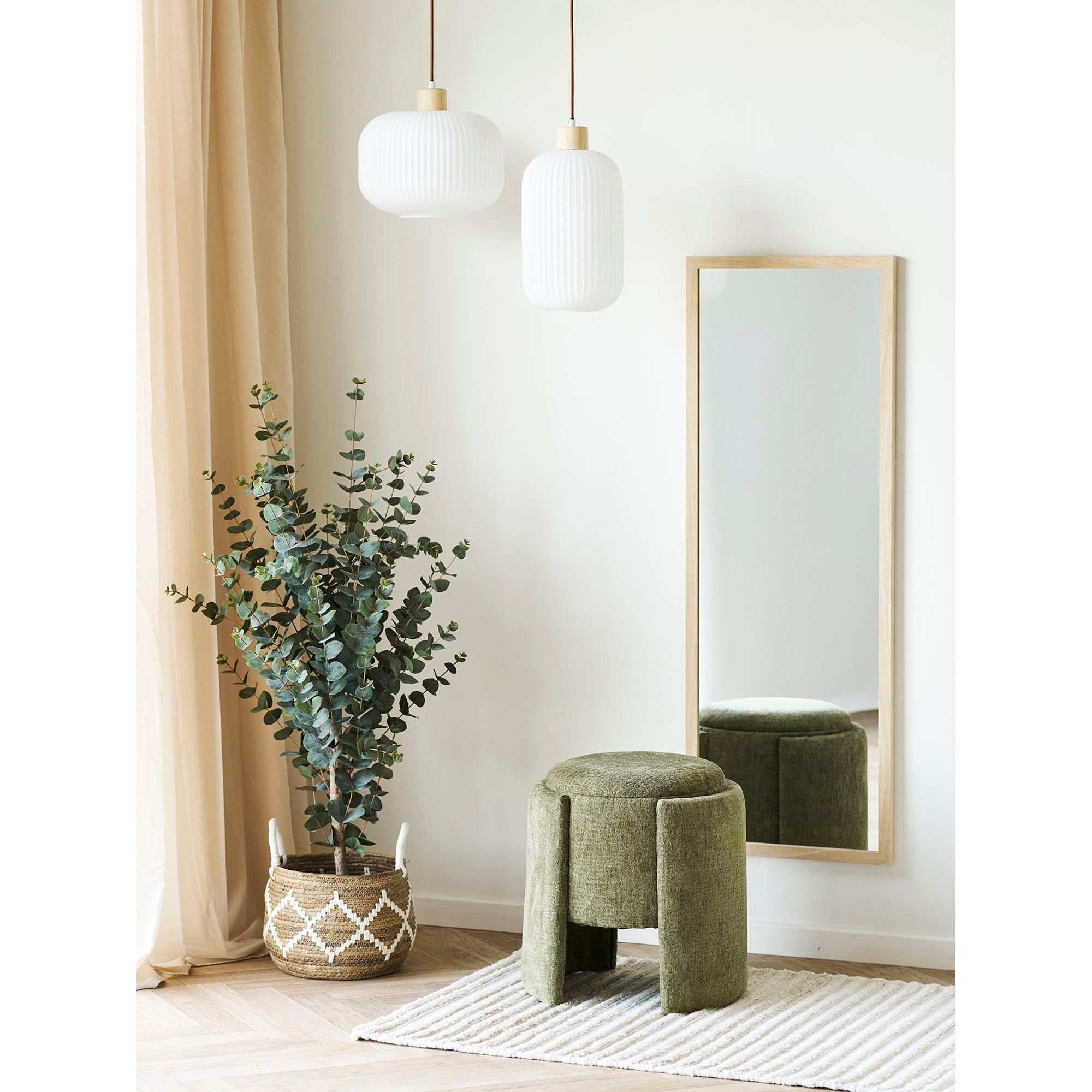 Scottsdale Wandspiegel - Wandspiegel, Holzrahmen, Natur 45x110 cm