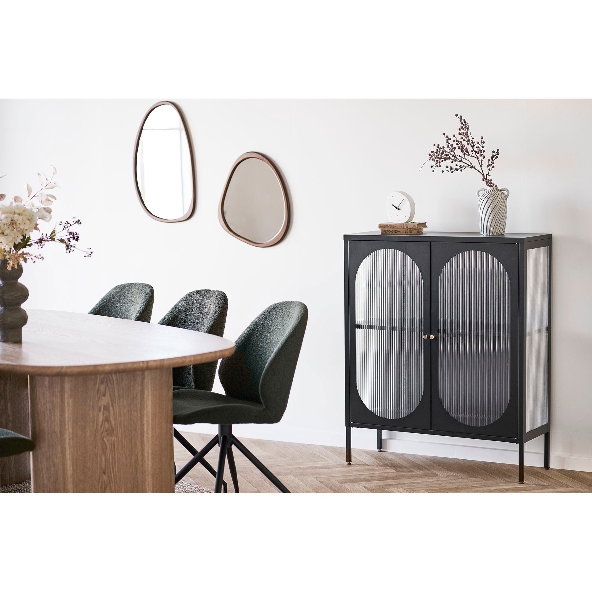 Luxon Mirror - Spiegel, organische Form, Holz Look 44x48 cm