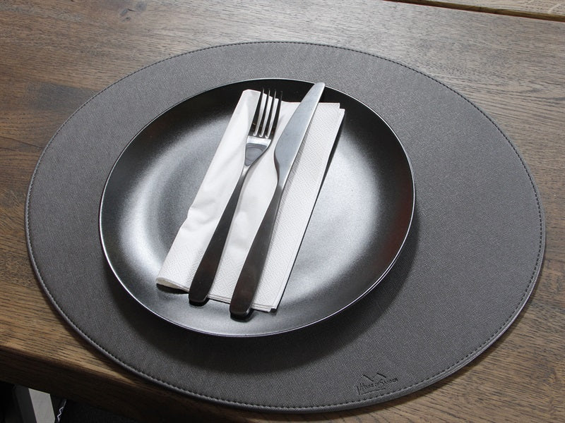 Oval Cover Serviette // dunkelgrau pu - hart