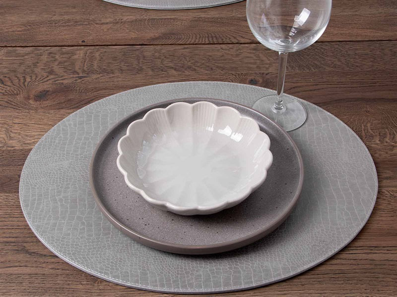 Oval Cover Wischtuch // graues Schlauchmuster pu - hart