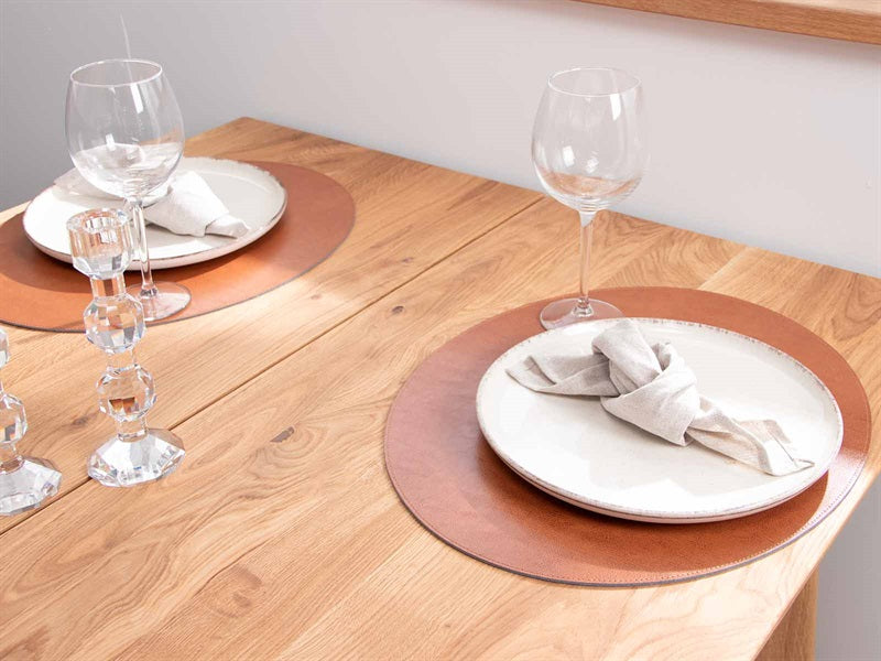 Oval Cover Serviette // Cognac -gebundenes Leder