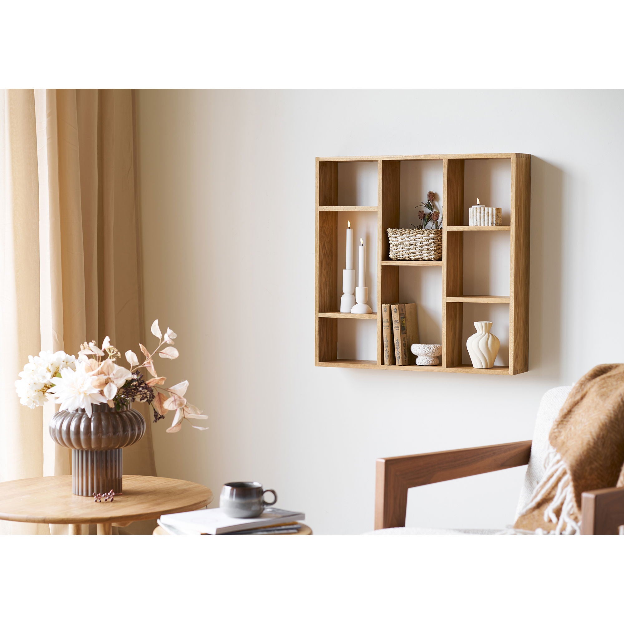 Wallregal in Townsville - Wandregal, Eiche 15x70x70 cm