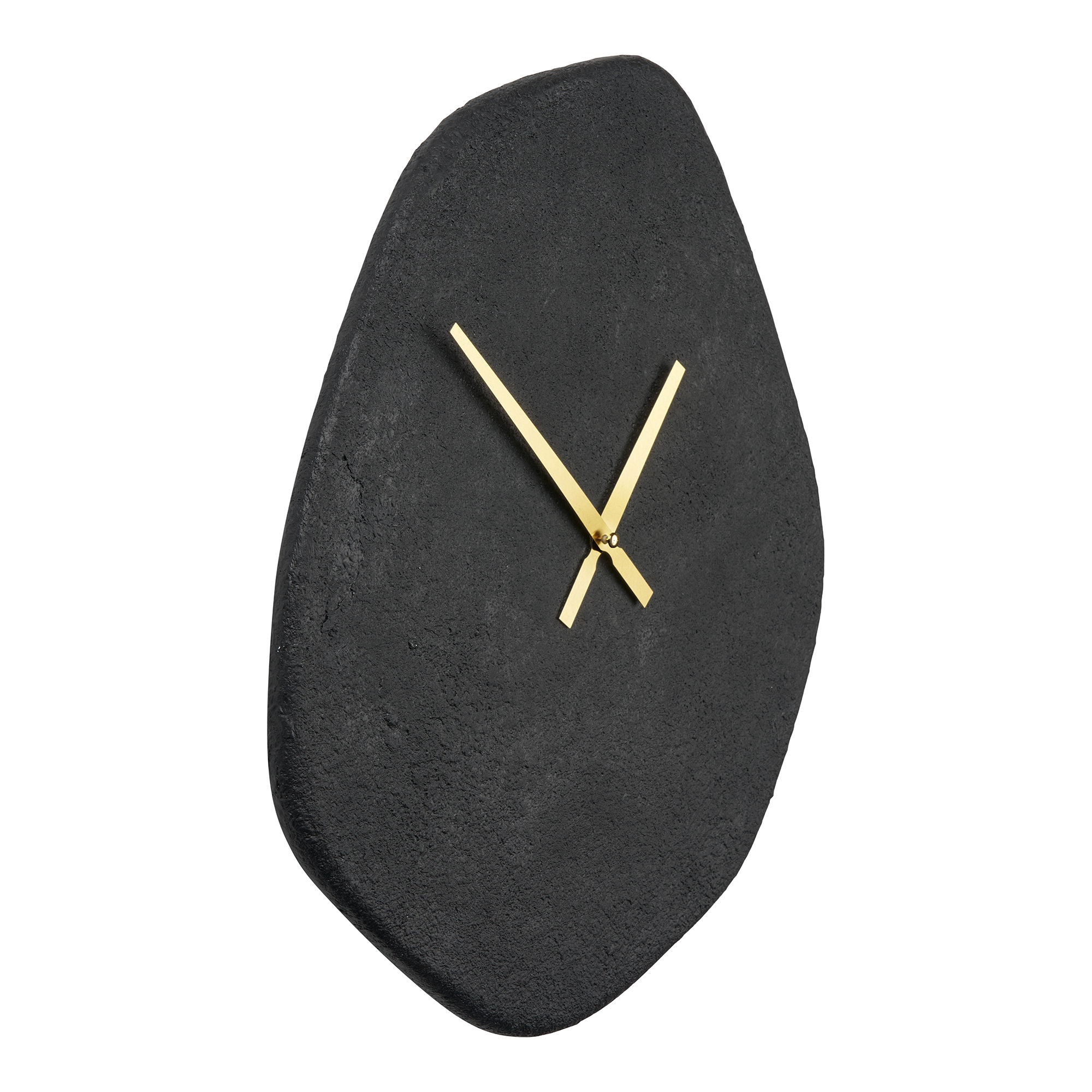 Wiener Wanduhr - Wanduhr, organische Form, Zement, schwarz, still 38x45 cm