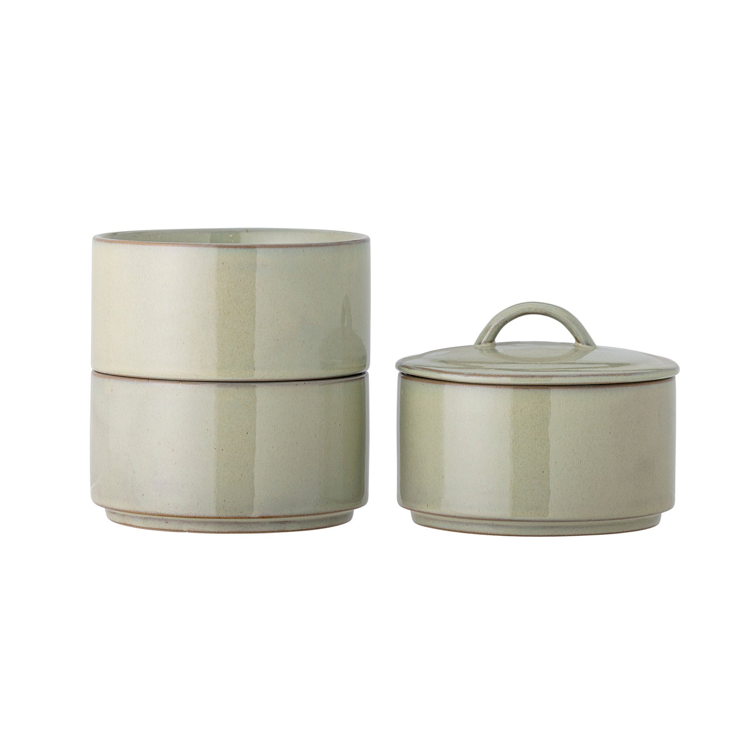 Kreative Kollektion Ebba Pot mit Deckel, Grün, Steinzeug