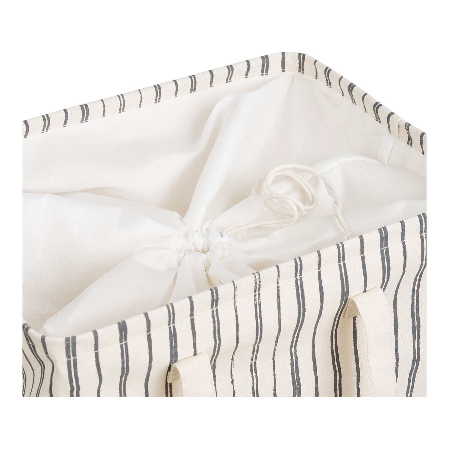 Argos Wäschereikorb - Waschkorb, Stoff, beige/schwarz 38x28x58 cm