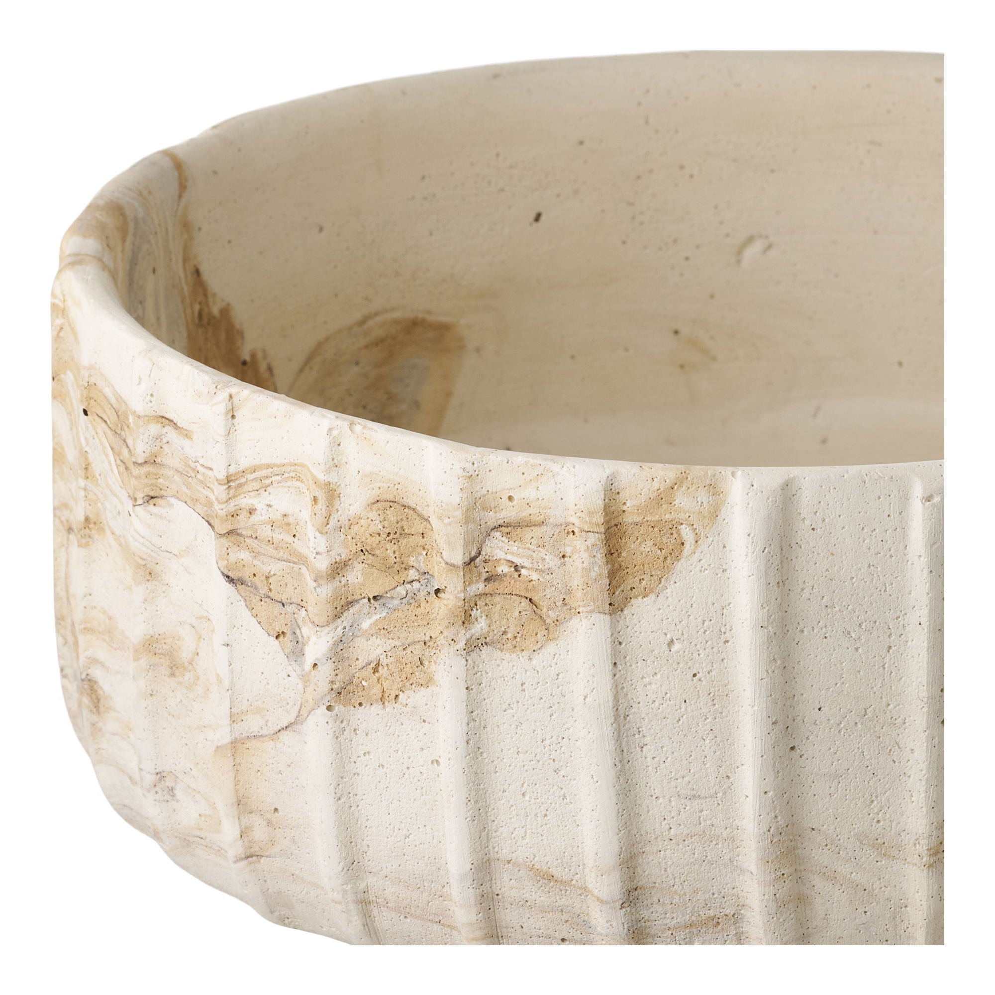 Vase - Vase, Zement, Braun/Beige Ø20.5x18,5 cm