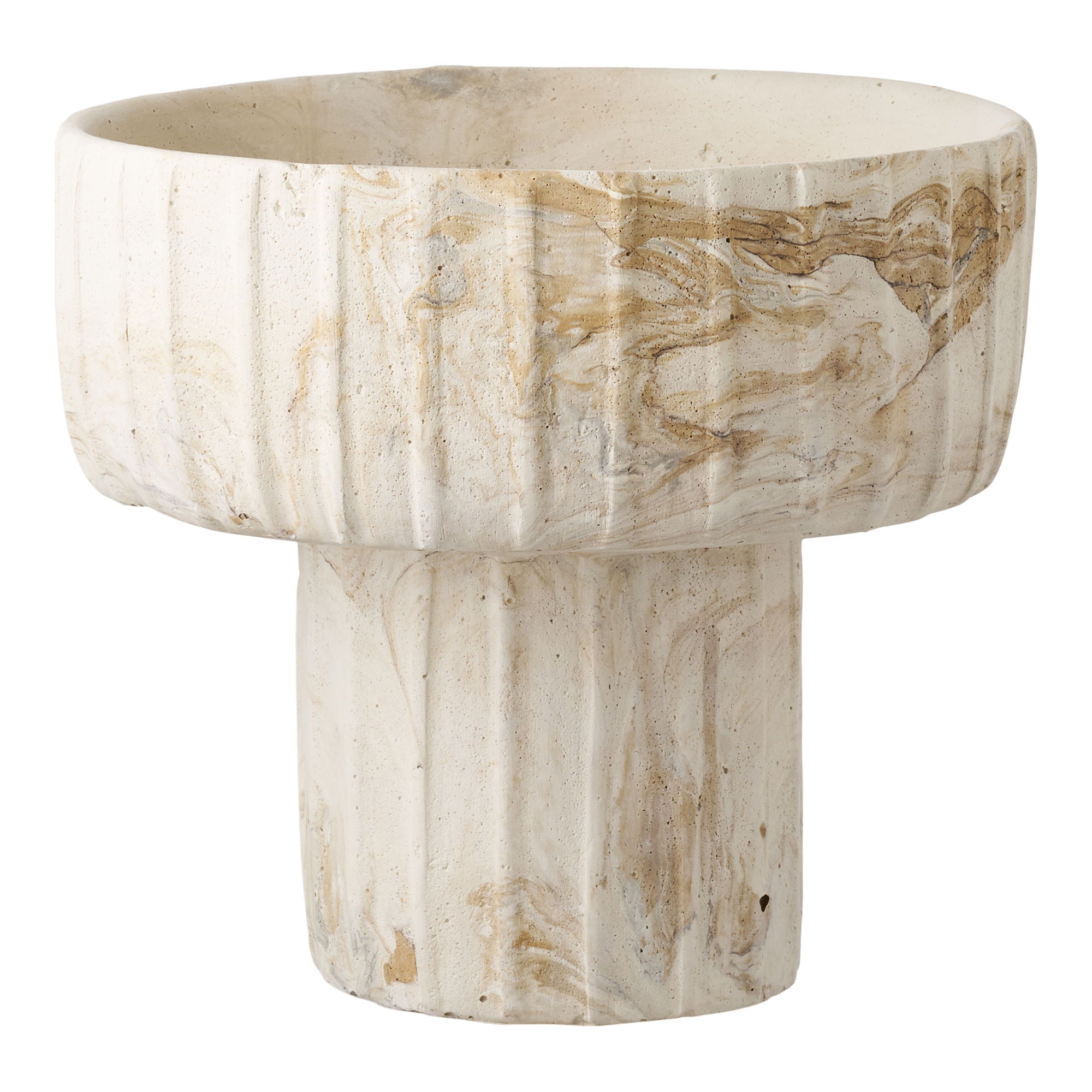 Vase - Vase, Zement, Braun/Beige Ø20.5x18,5 cm